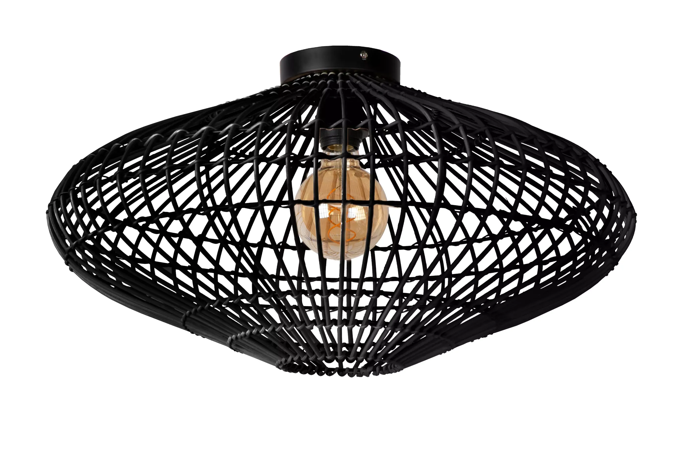 Store MAGALI - Plafonnière - Ø 56 cm - 1xE27 - Zwart Plafondlampen