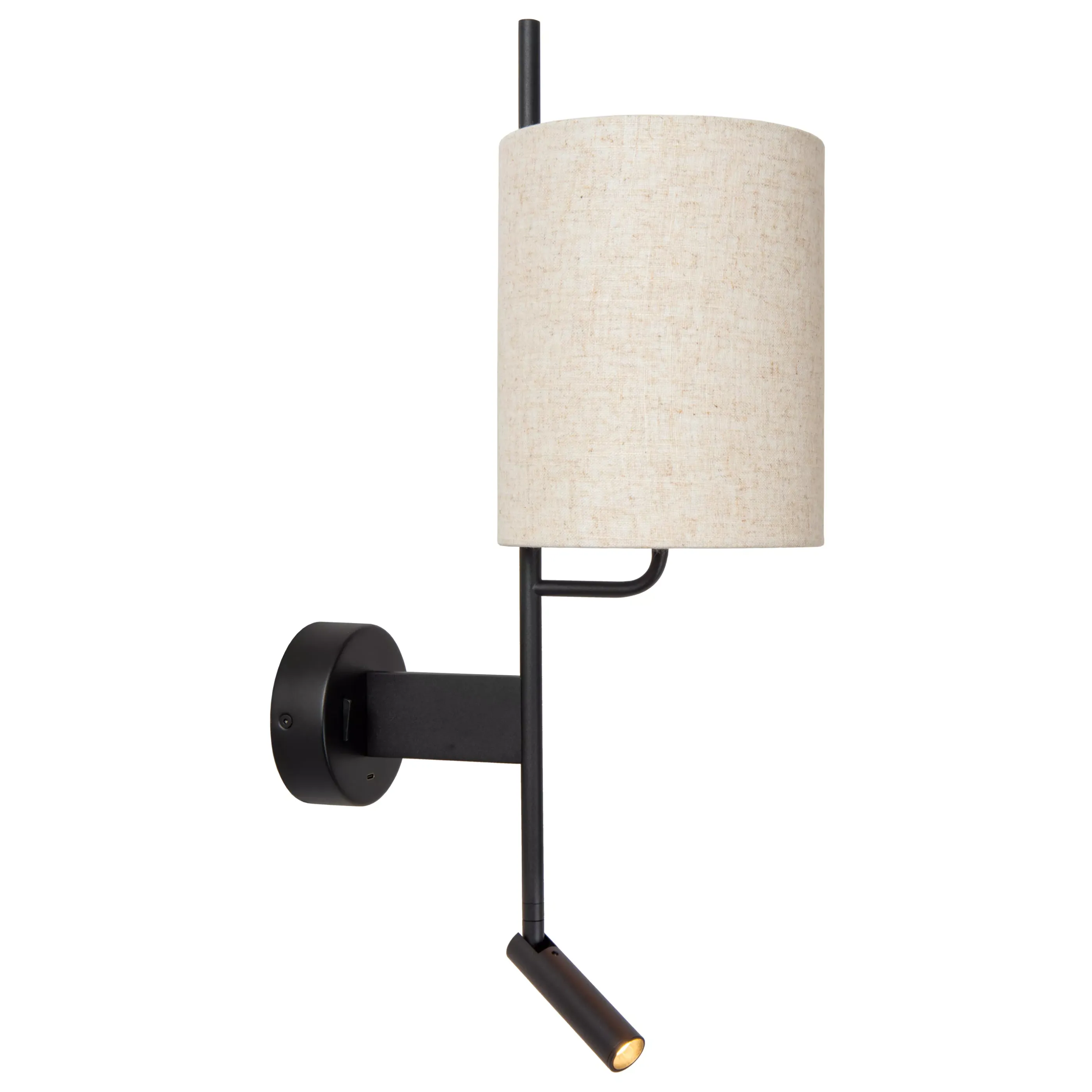 Sale MAGIC - Wandlamp - 1xE27 - Met USB oplaadpunt - Zwart Wandverlichting