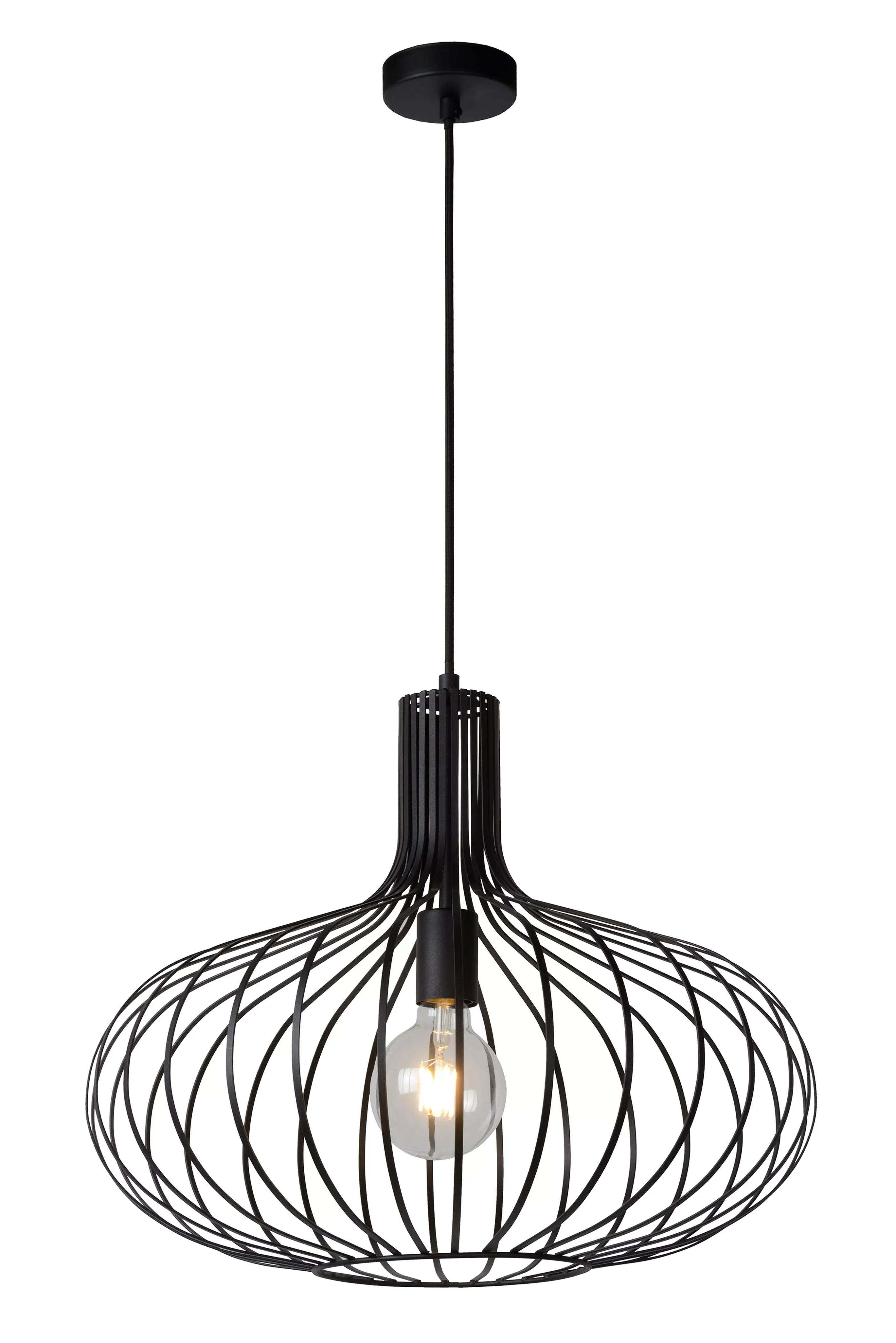 Best MANUELA - Hanglamp - Ø 50 cm - 1xE27 - Zwart Hanglampen