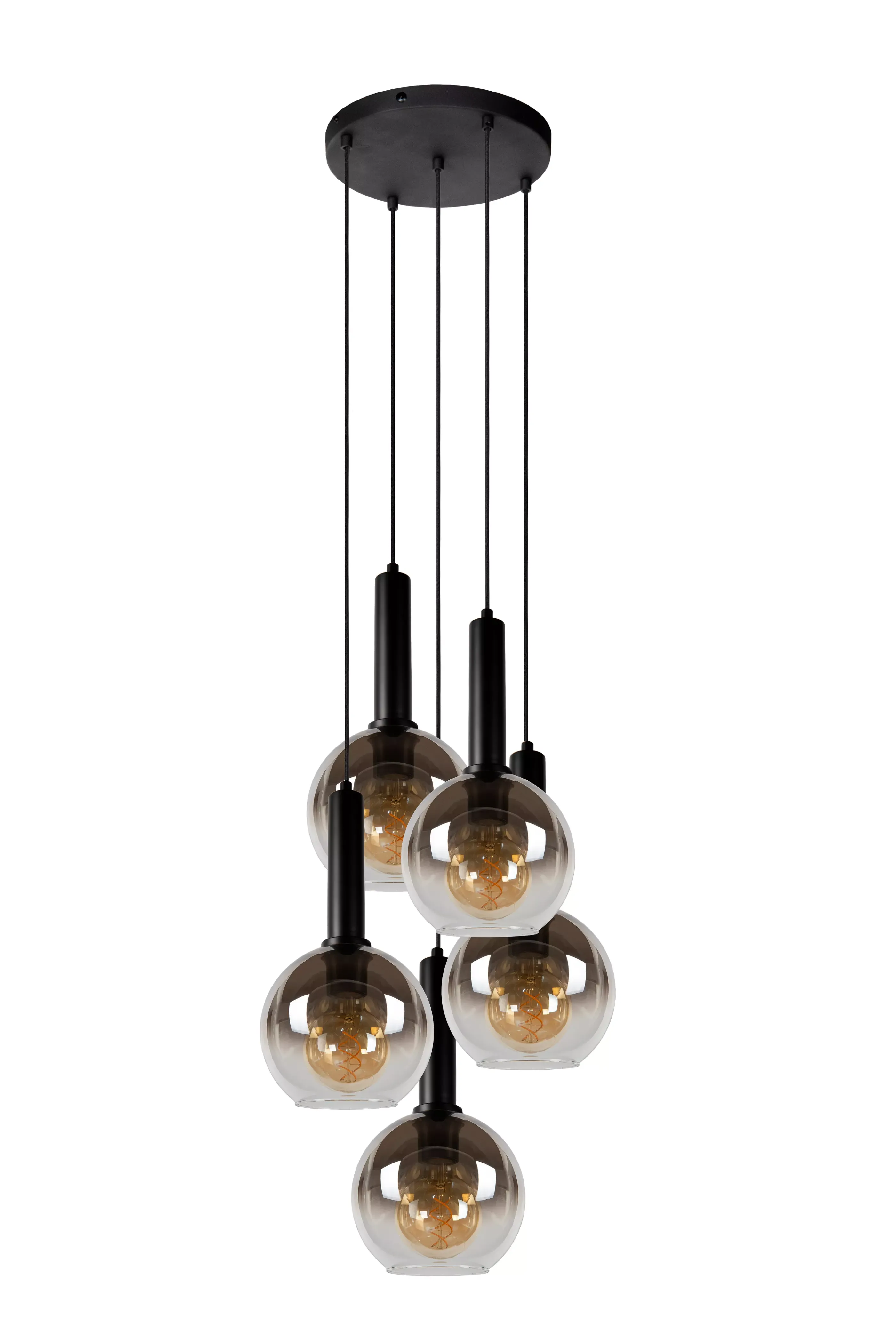 Best MARIUS - Hanglamp - Ø 55 cm - 5xE27 - Zwart Hanglampen