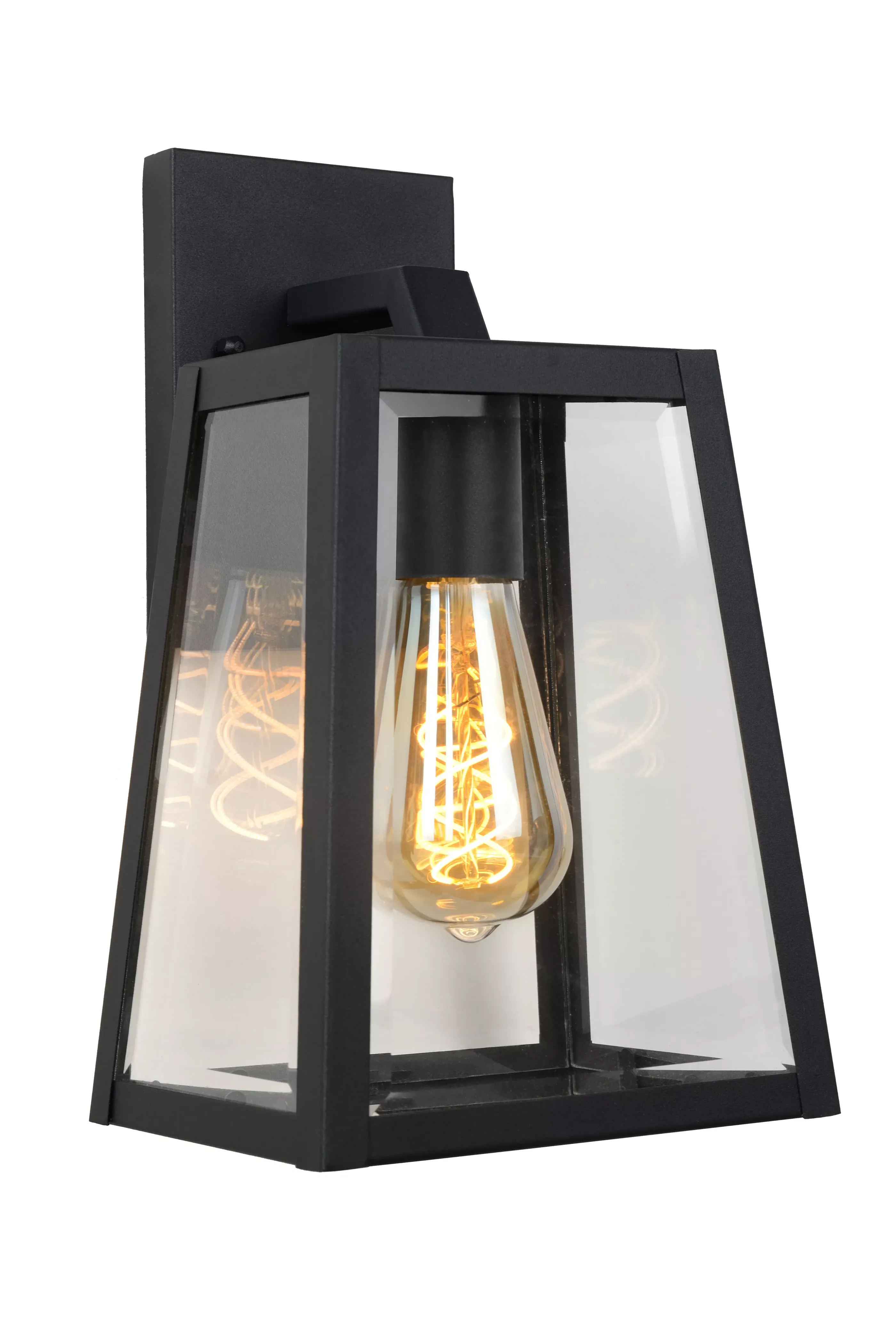 Online MATSLOT - Wandlamp Binnen/Buiten - 1xE27 - IP23 - Zwart Wandverlichting Buiten
