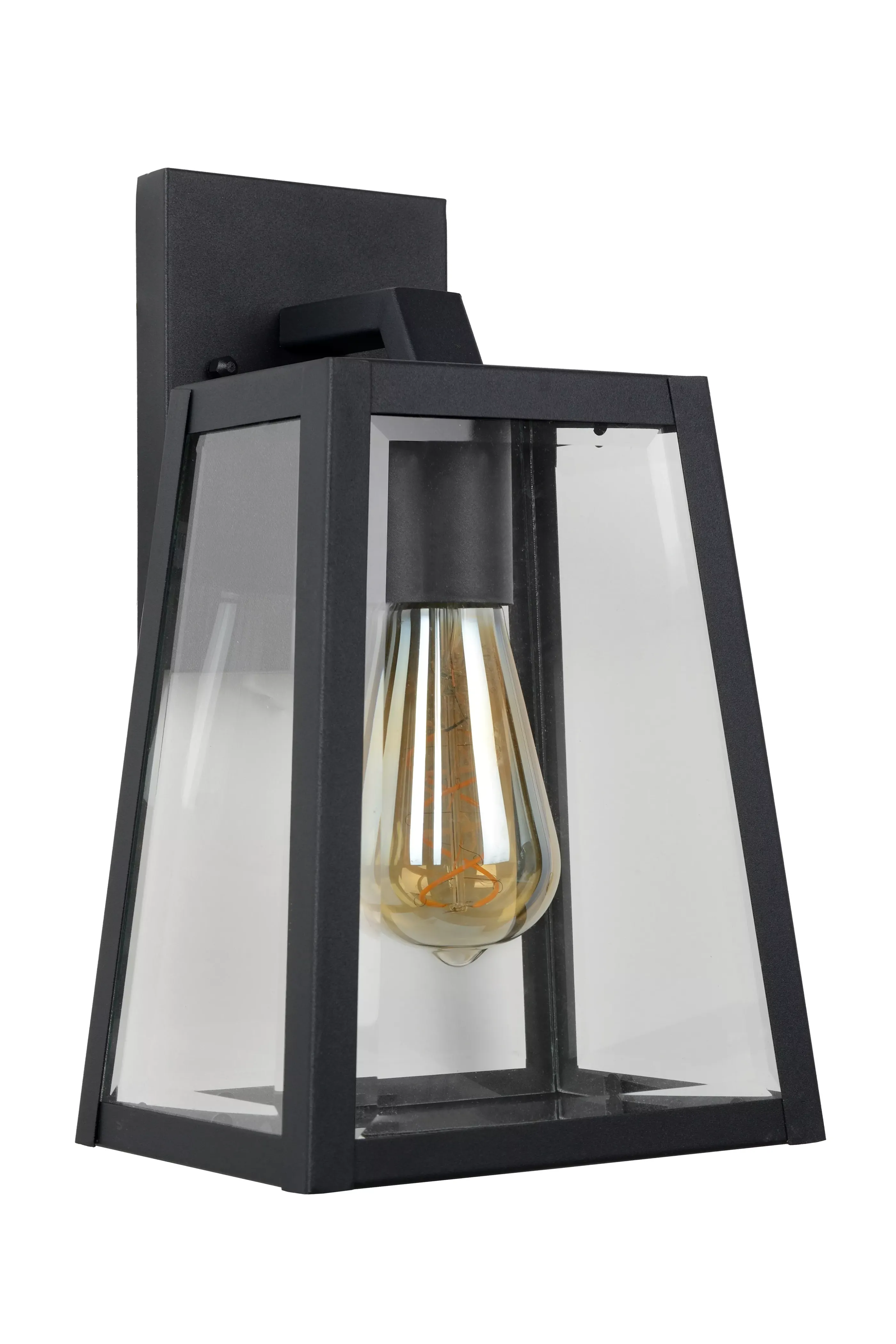 Online MATSLOT - Wandlamp Binnen/Buiten - 1xE27 - IP23 - Zwart Wandverlichting Buiten
