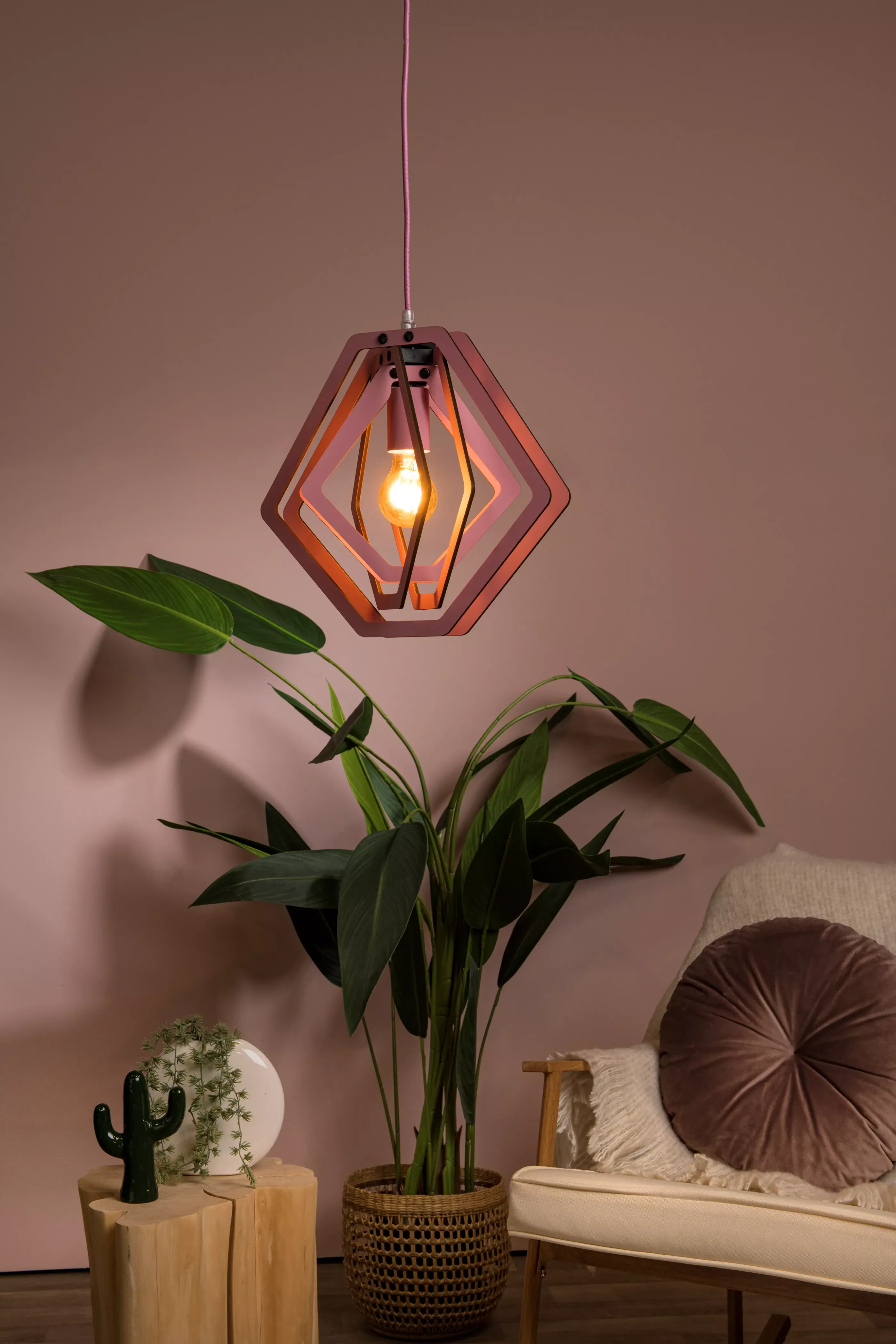 Cheap MAURO - Hanglamp Kinderkamer - 1xE27 - Roze Hanglampen