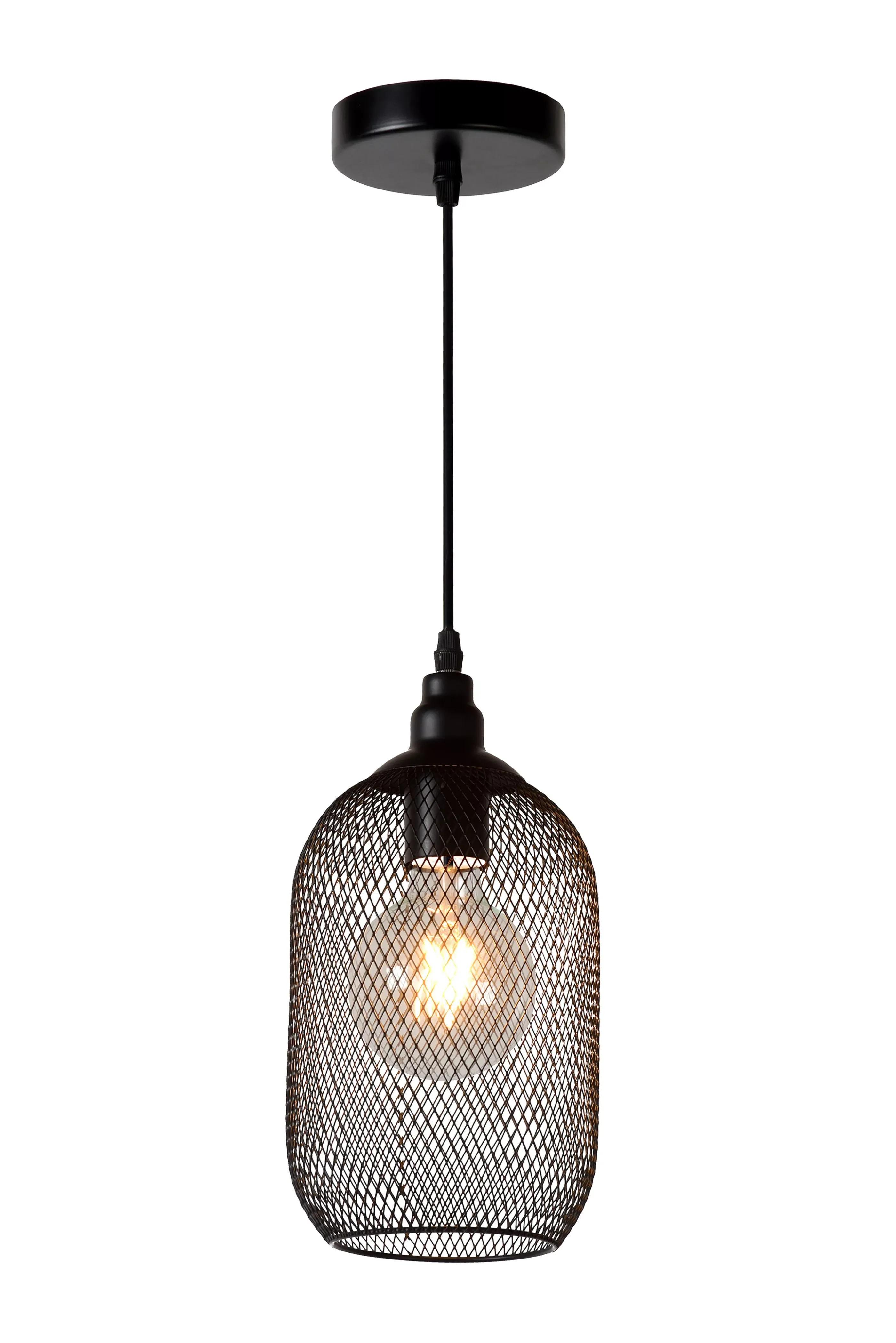 Outlet MESH - Hanglamp - Ø 15 cm - 1xE27 - Zwart Hanglampen