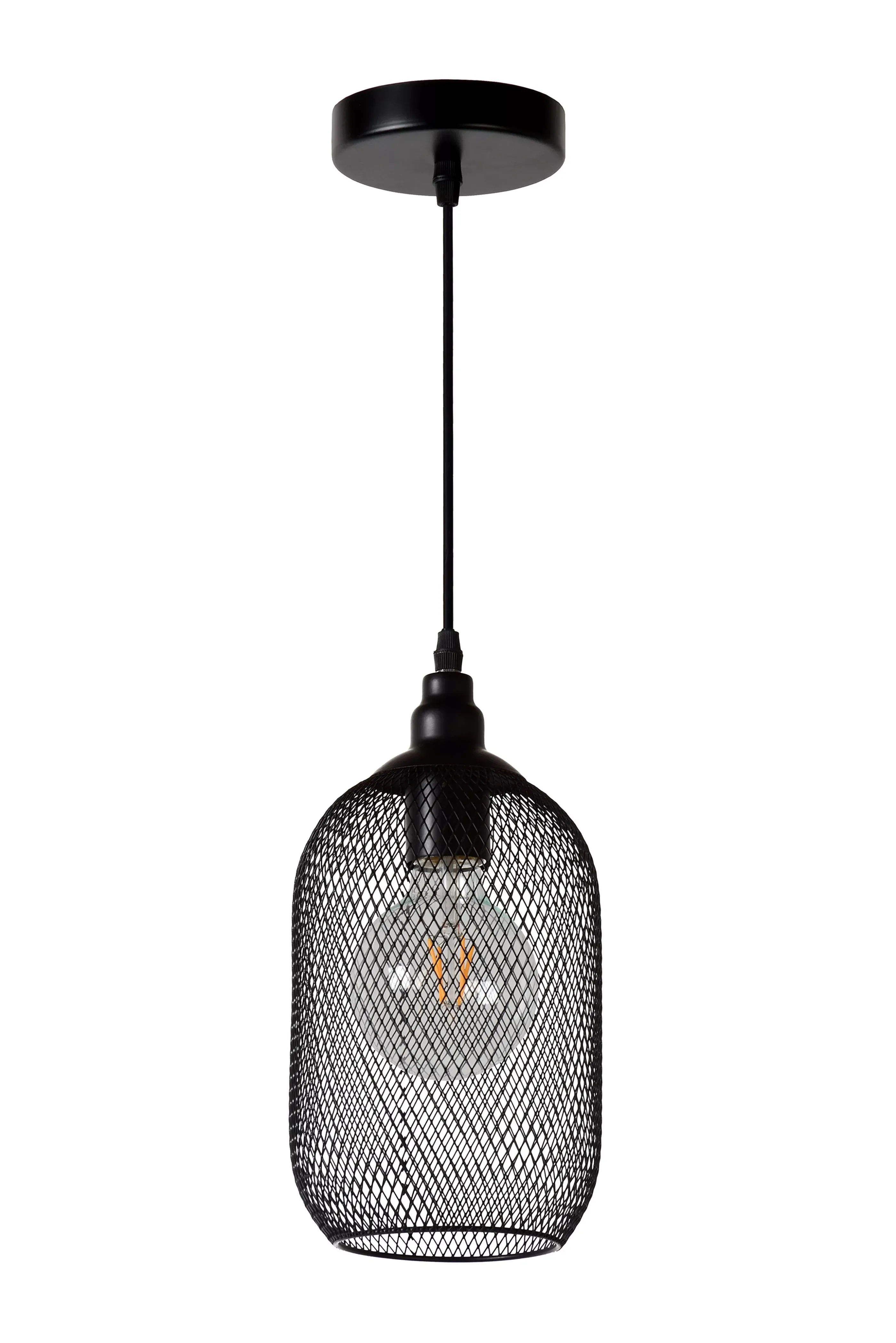 Outlet MESH - Hanglamp - Ø 15 cm - 1xE27 - Zwart Hanglampen