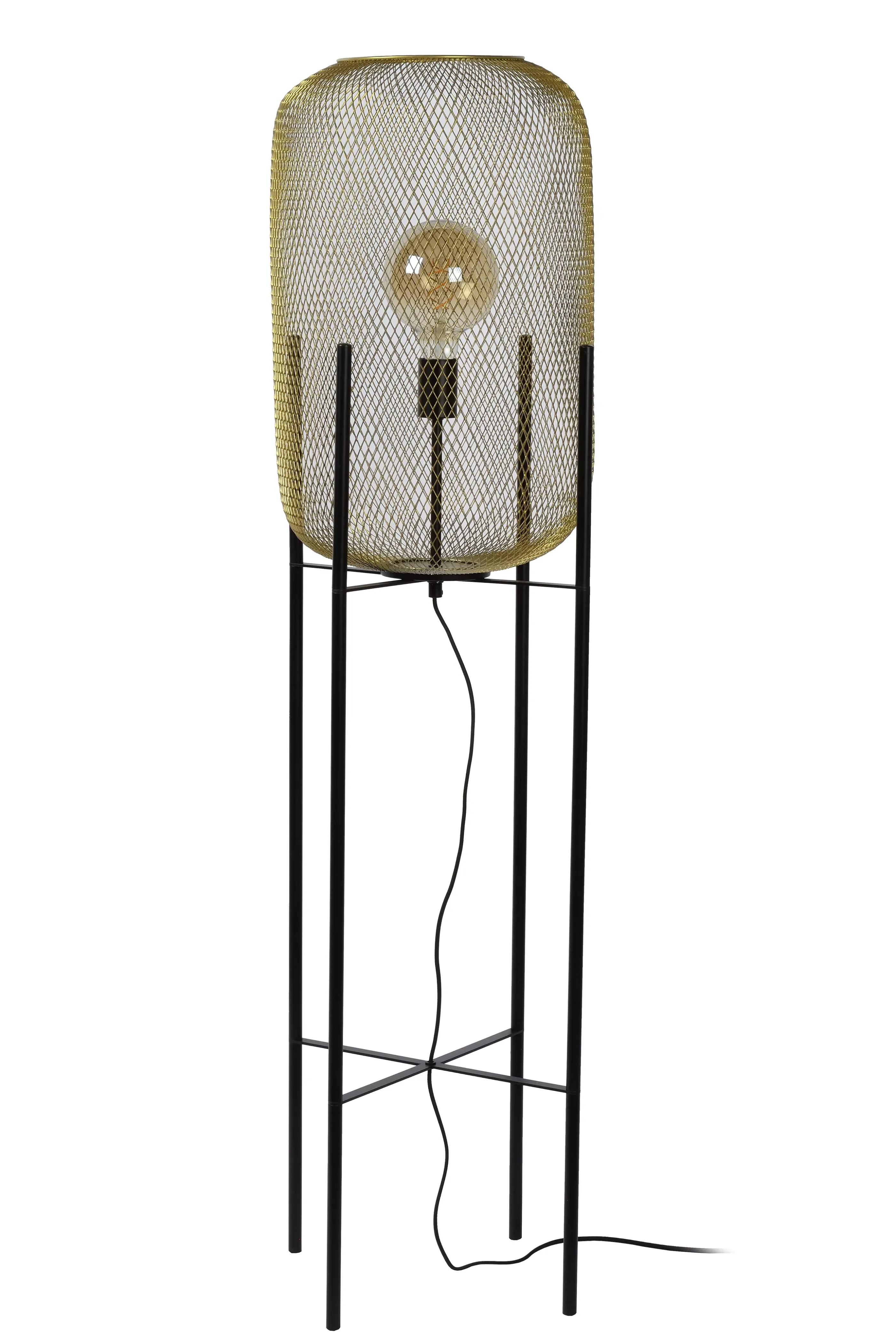 Sale MESH - Vloerlamp - Ø 35 cm - 1xE27 - Mat Goud / Messing Staande Lampen