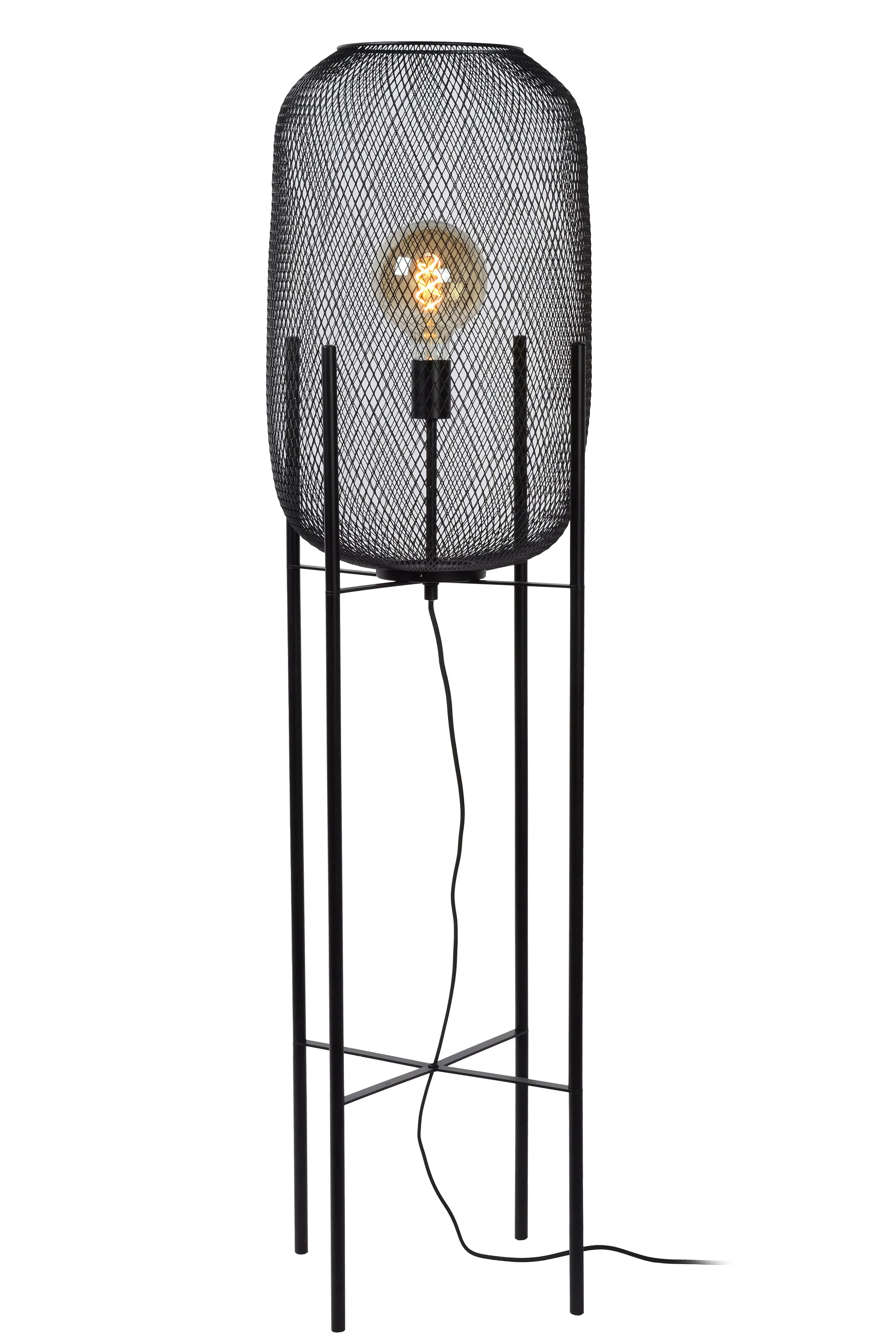 Sale MESH - Vloerlamp - Ø 35 cm - 1xE27 - Zwart Staande Lampen