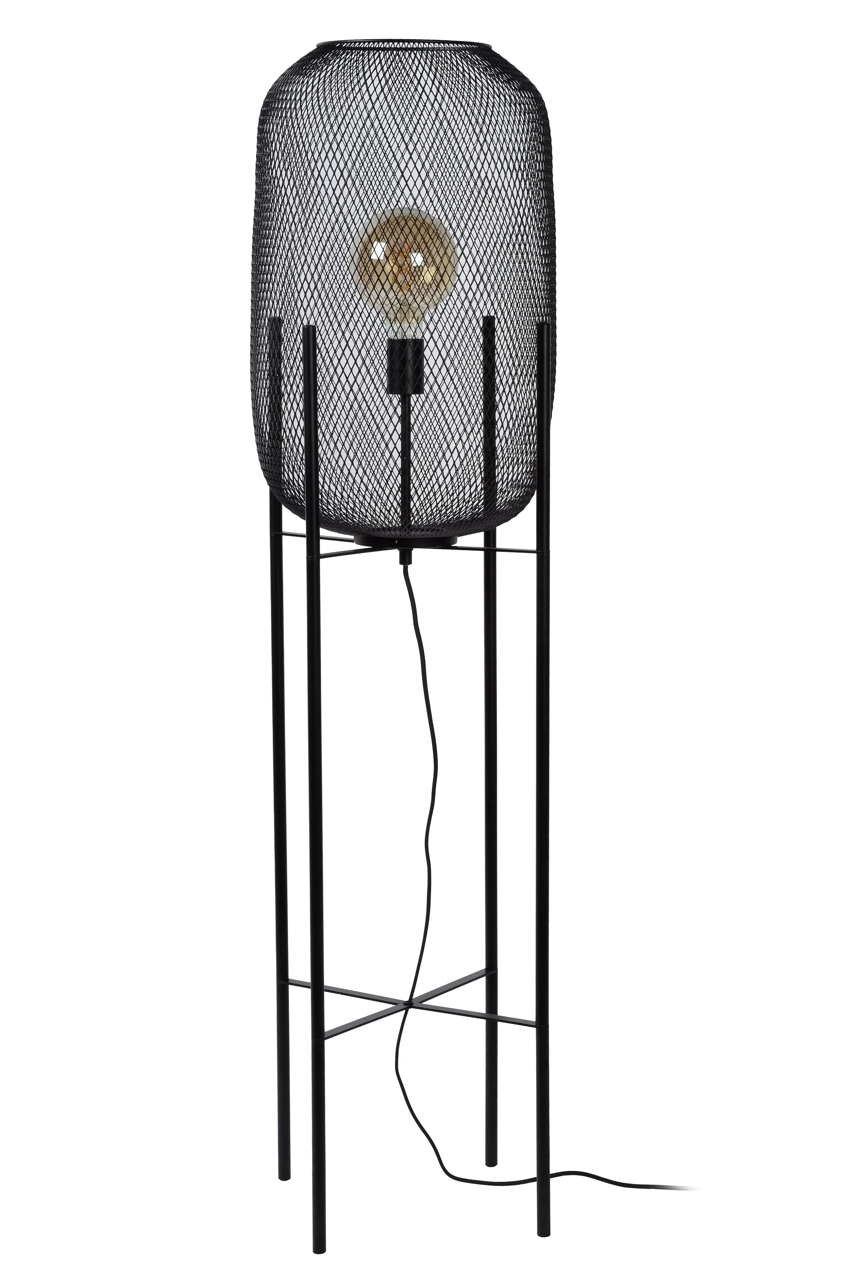 Sale MESH - Vloerlamp - Ø 35 cm - 1xE27 - Zwart Staande Lampen