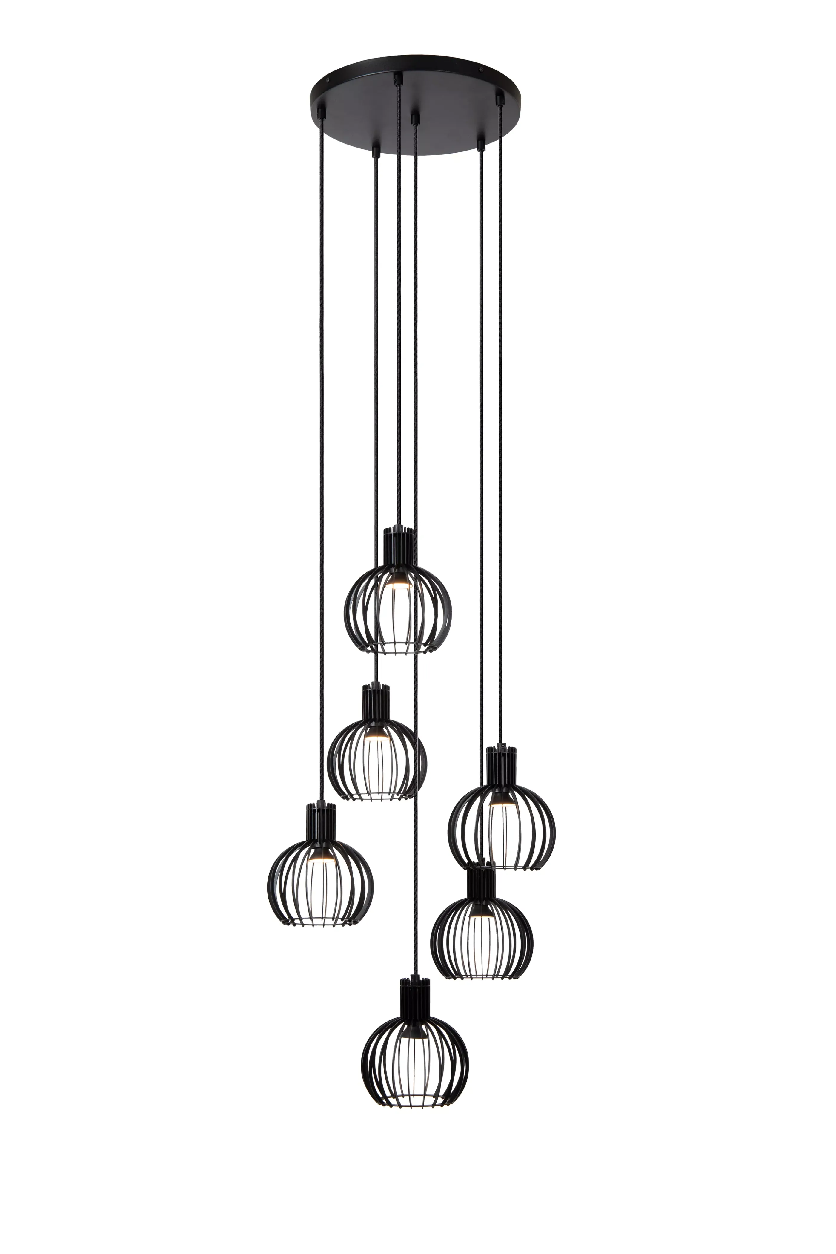 Best MIKAELA - Hanglamp - Ø 35 cm - 6xE14 - Zwart Hanglampen