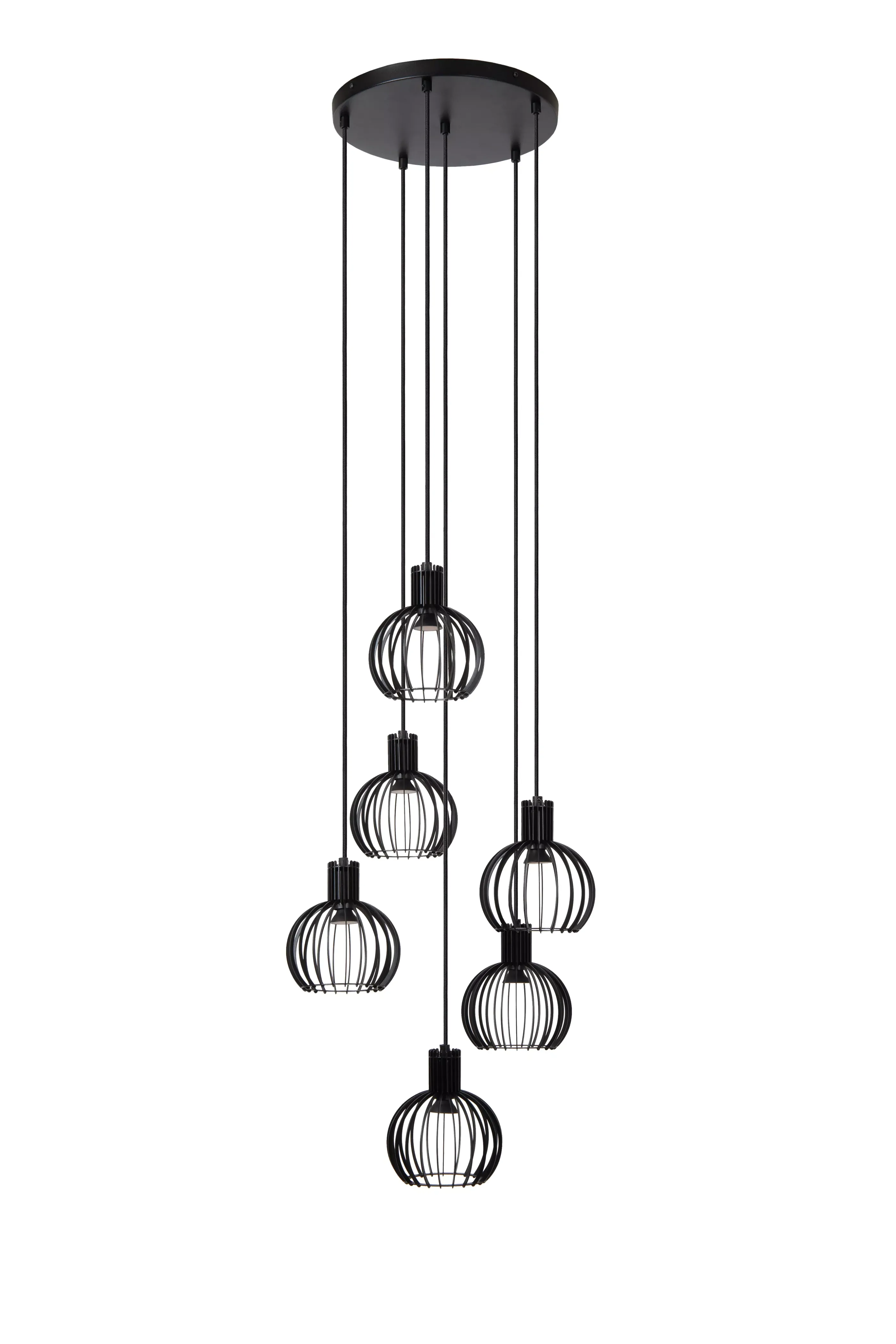 Best MIKAELA - Hanglamp - Ø 35 cm - 6xE14 - Zwart Hanglampen