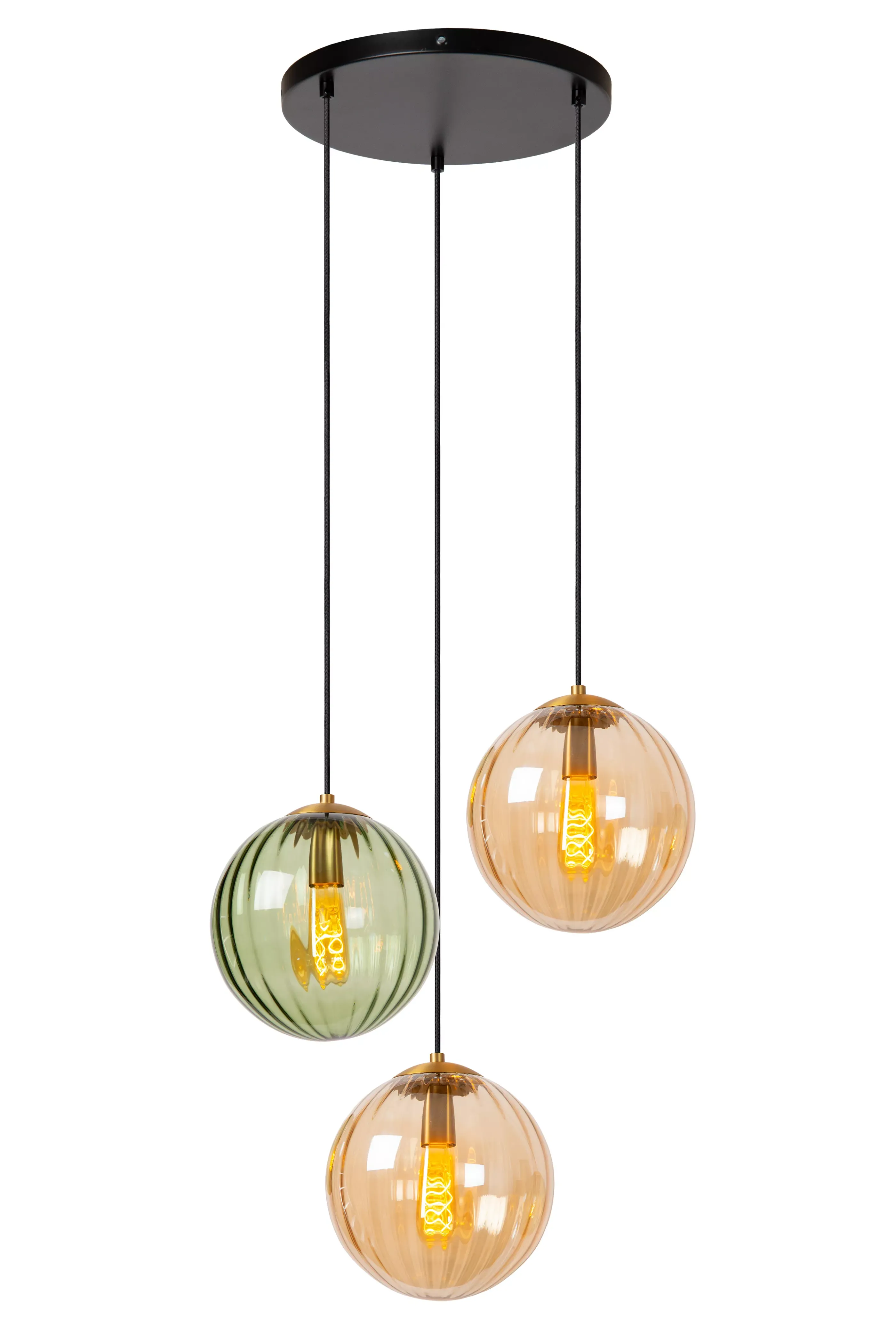 Online MONSARAZ - Hanglamp - Ø 35 cm - 3xE27 - Groen Hanglampen