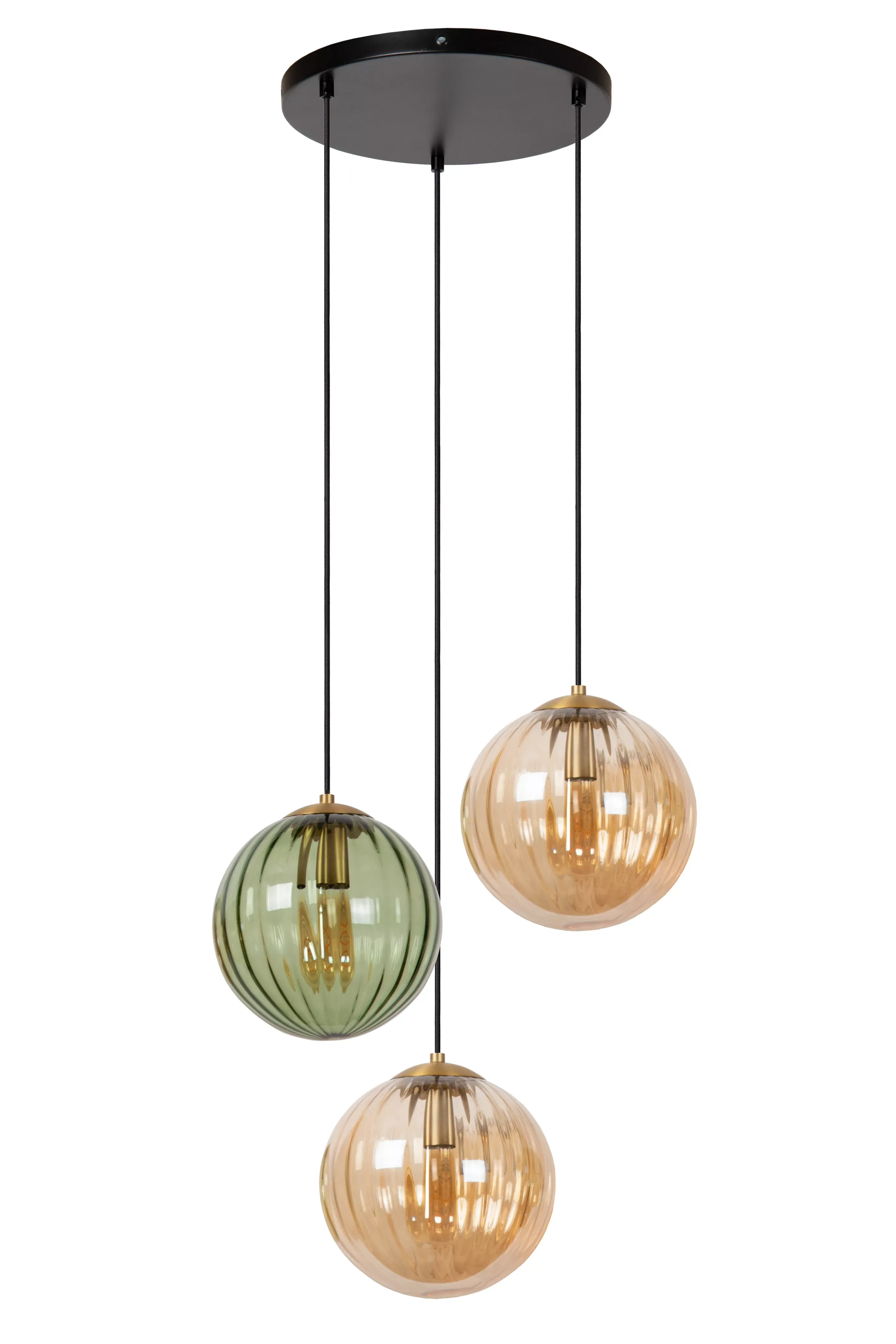 Online MONSARAZ - Hanglamp - Ø 35 cm - 3xE27 - Groen Hanglampen