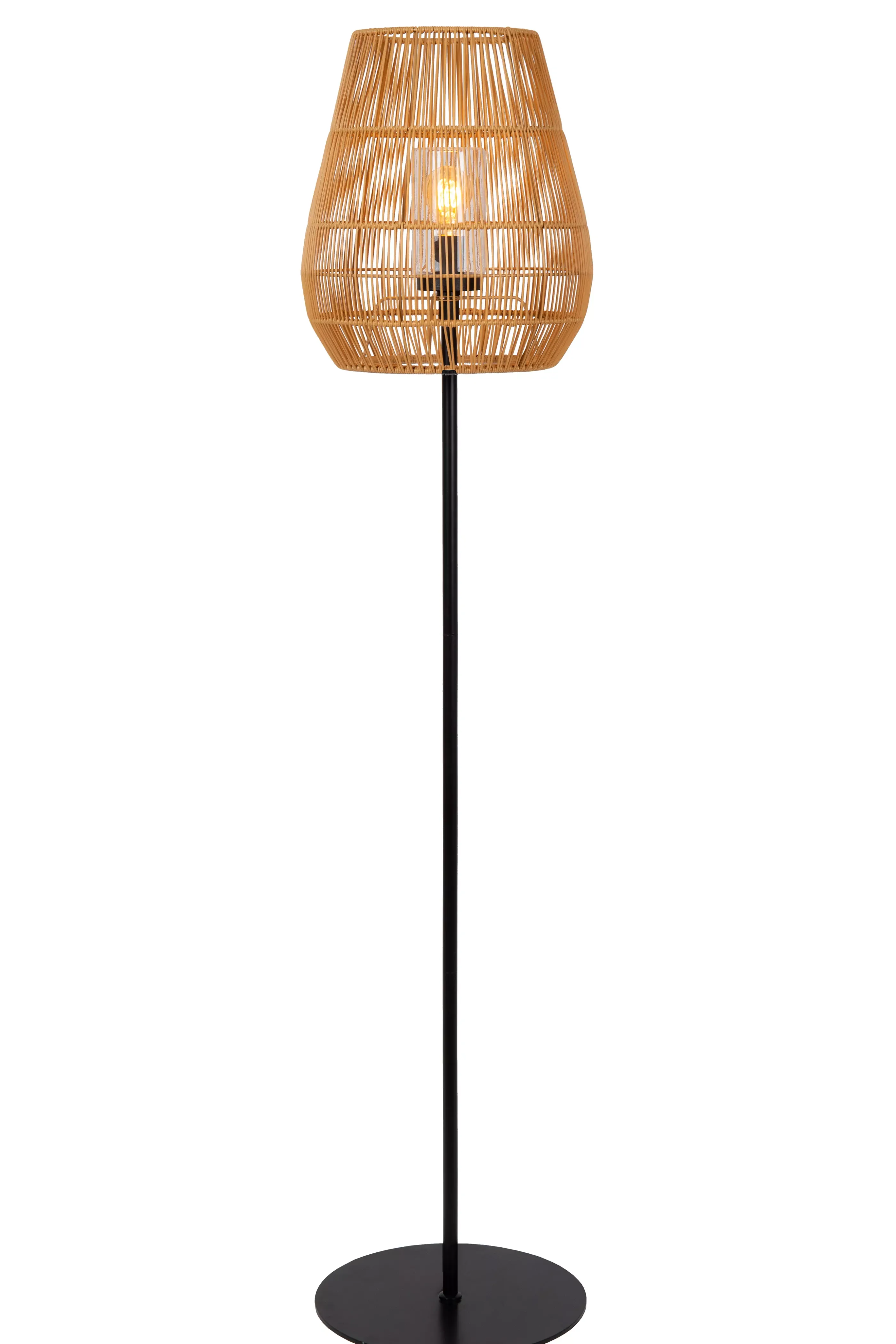 Discount NERIDA - Vloerlamp Binnen/Buiten - Ø 35 cm - 1xE27 - IP44 - Naturel Staande Lampen Buiten