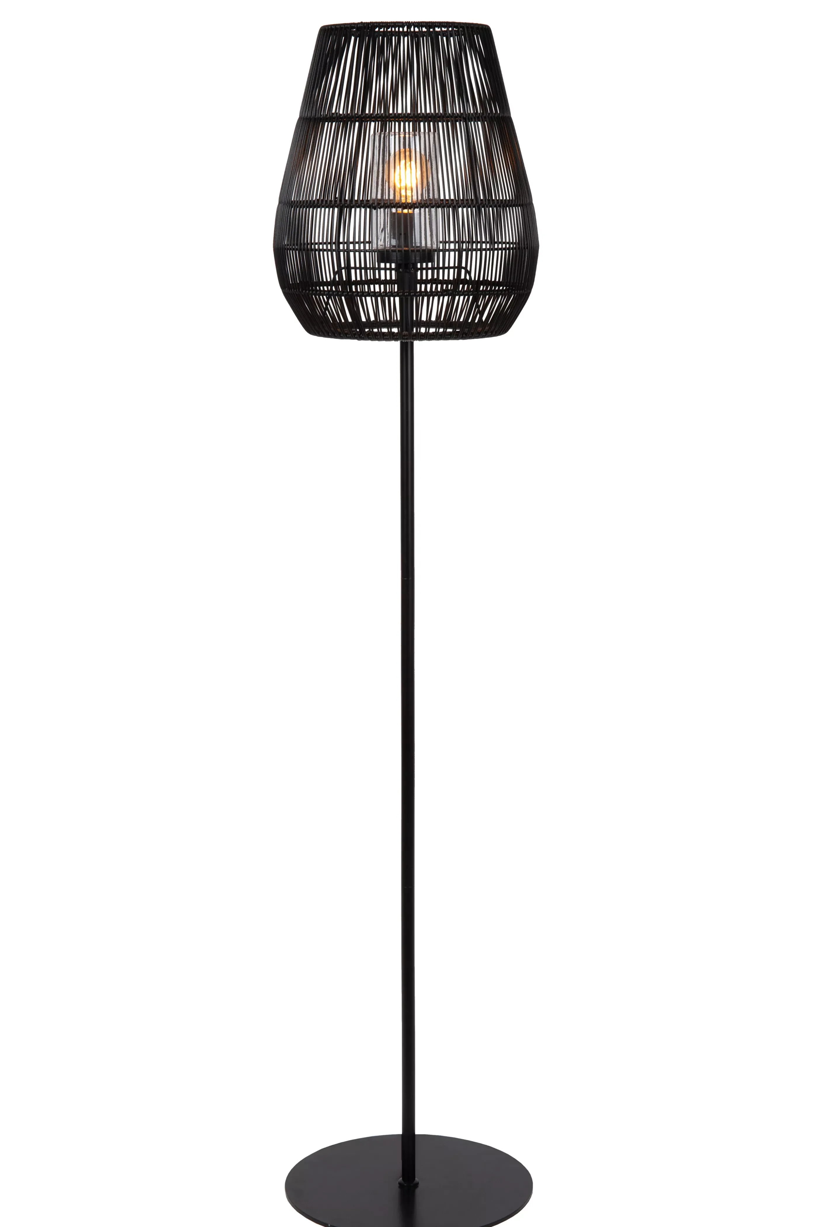 Discount NERIDA - Vloerlamp Binnen/Buiten - Ø 35 cm - 1xE27 - IP44 - Zwart Staande Lampen Buiten