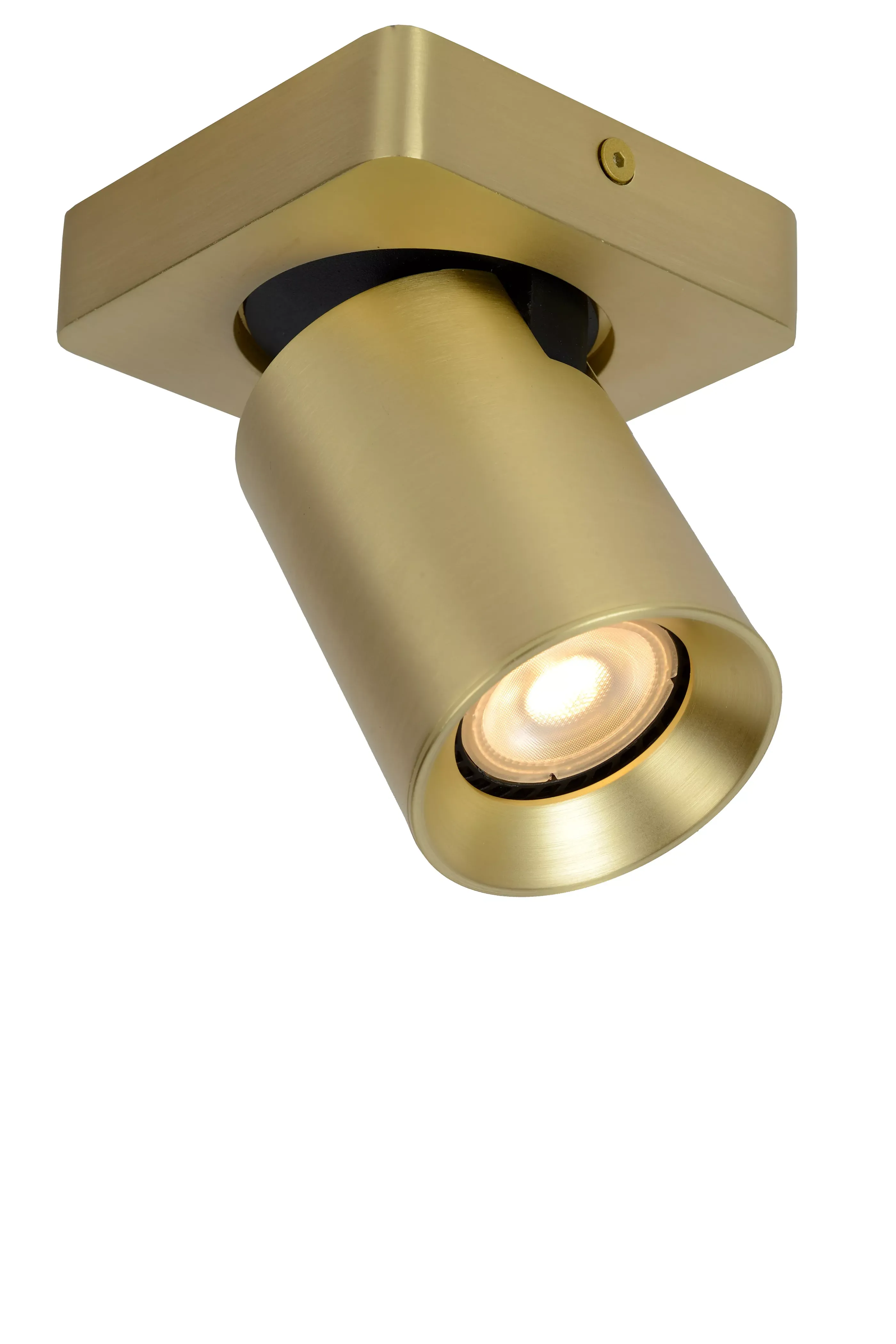 Clearance NIGEL - Plafondspot - LED Dim to warm - GU10 - 1x5W 2200K/3000K - Mat Goud / Messing Plafondlampen