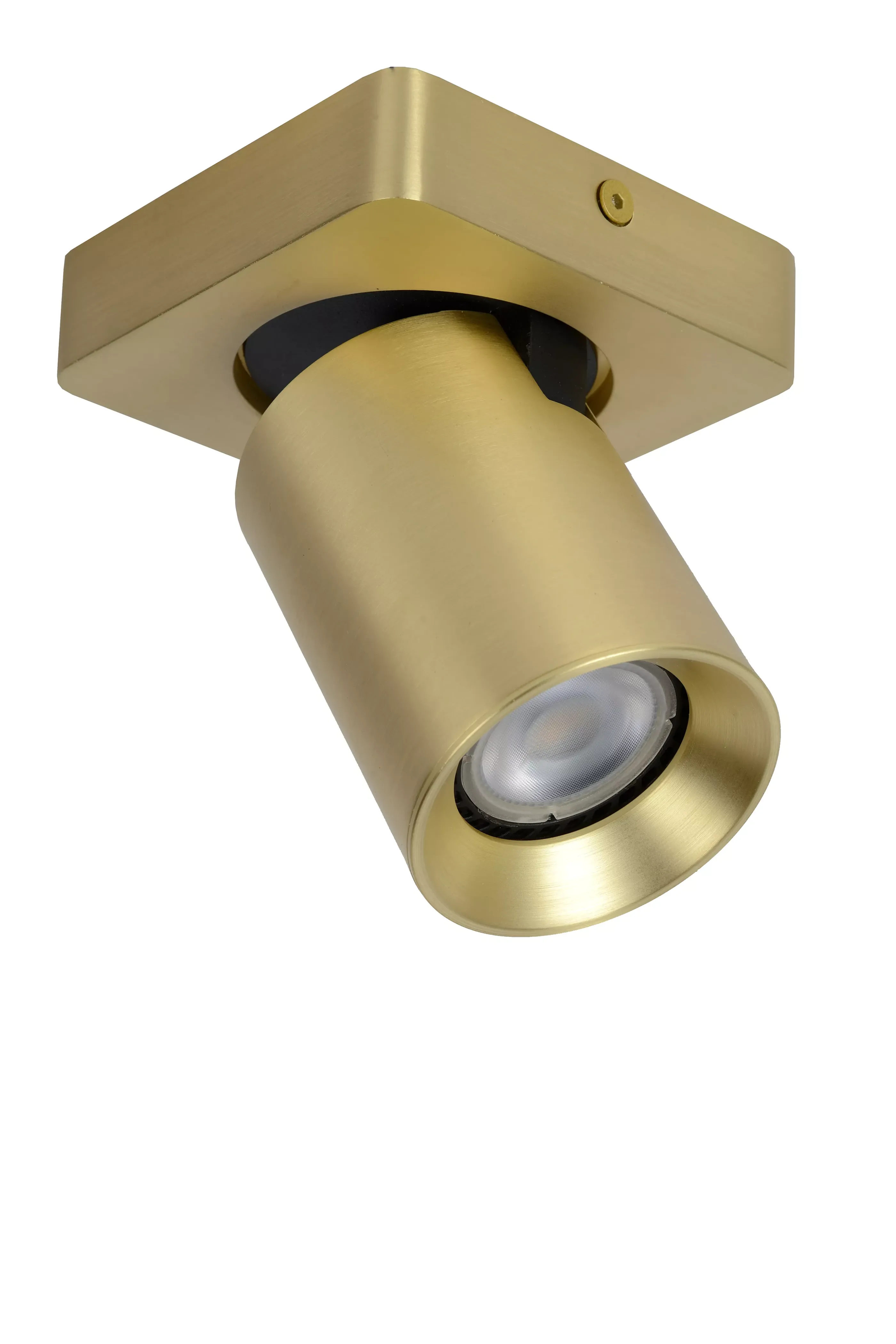 Clearance NIGEL - Plafondspot - LED Dim to warm - GU10 - 1x5W 2200K/3000K - Mat Goud / Messing Plafondlampen