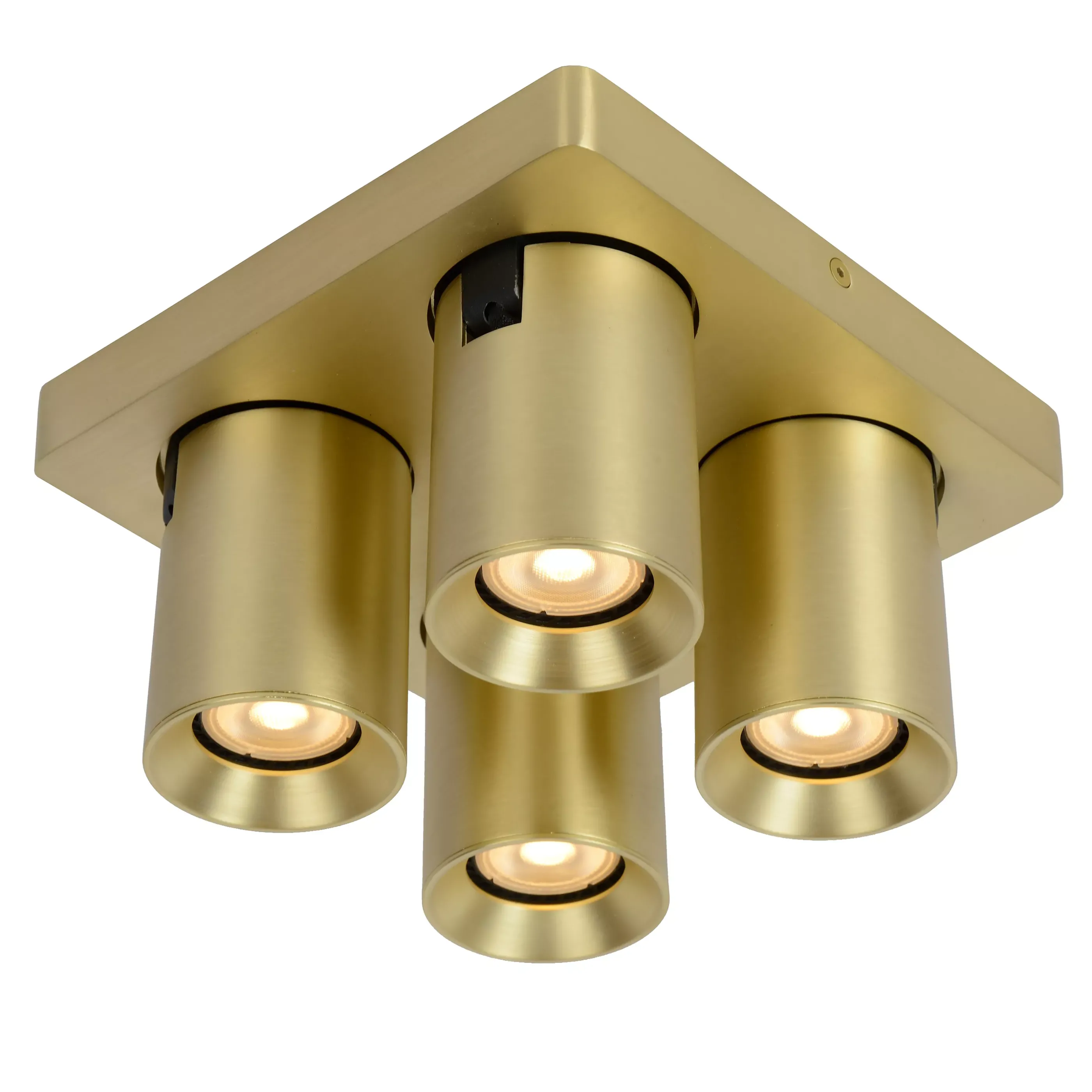 Flash Sale NIGEL - Plafondspot - LED Dim to warm - GU10 - 4x5W 2200K/3000K - Mat Goud / Messing Plafondlampen