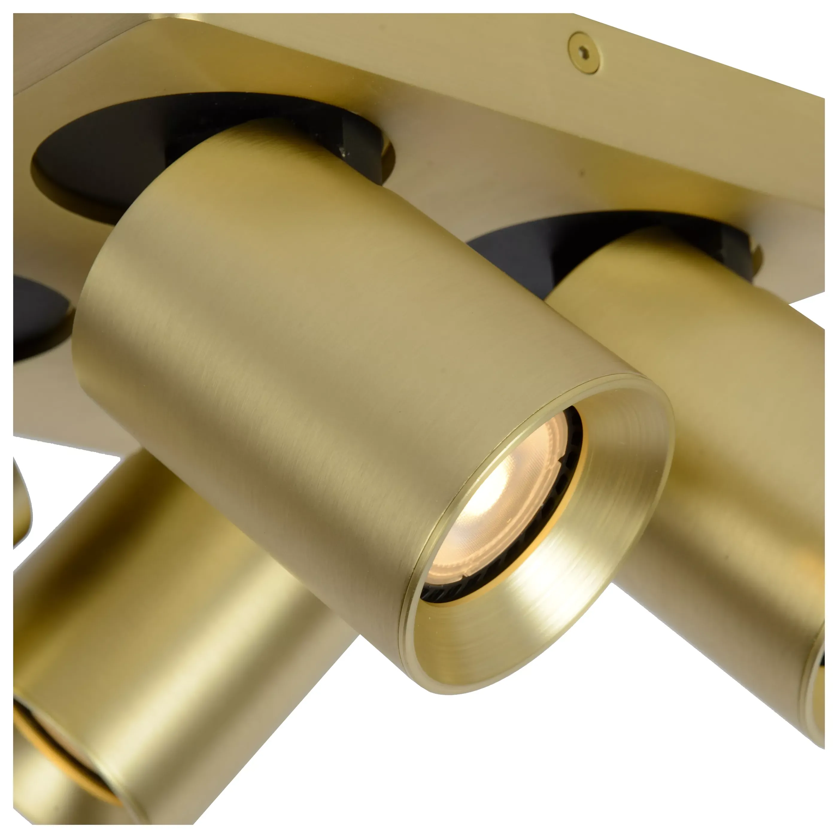 Flash Sale NIGEL - Plafondspot - LED Dim to warm - GU10 - 4x5W 2200K/3000K - Mat Goud / Messing Plafondlampen