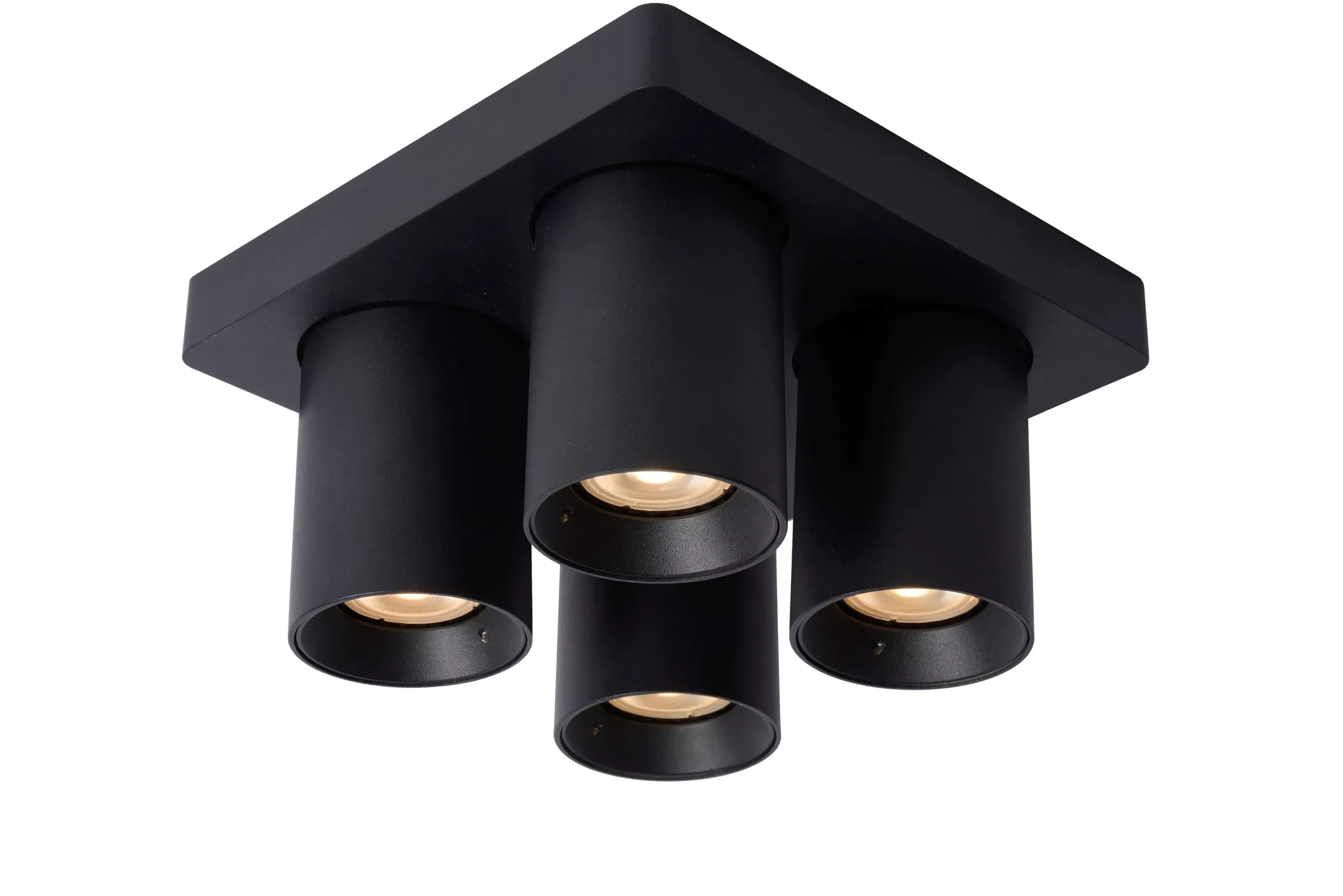 Online NIGEL - Plafondspot - LED Dim to warm - GU10 - 4x5W 2200K/3000K - Zwart Plafondlampen
