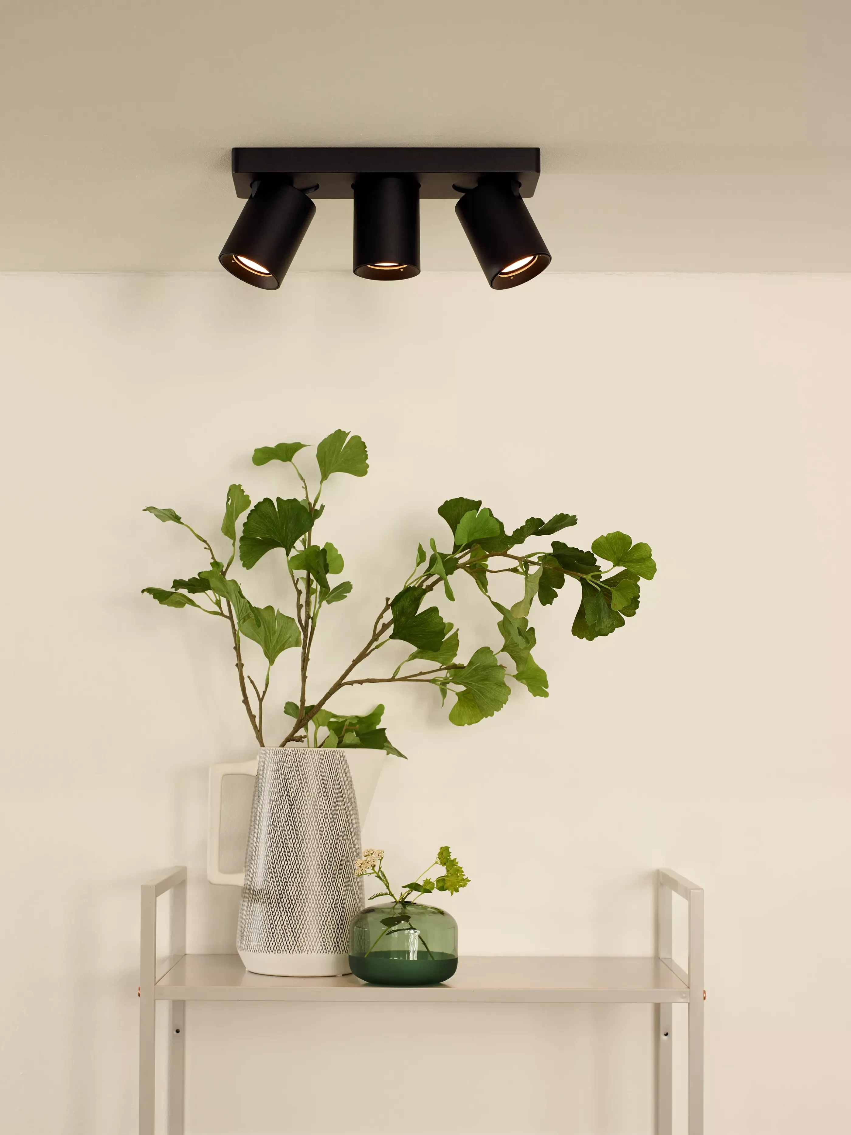 Flash Sale NIGEL - Plafondspot - LED Dim to warm - GU10 - 3x5W 2200K/3000K - Zwart Plafondlampen