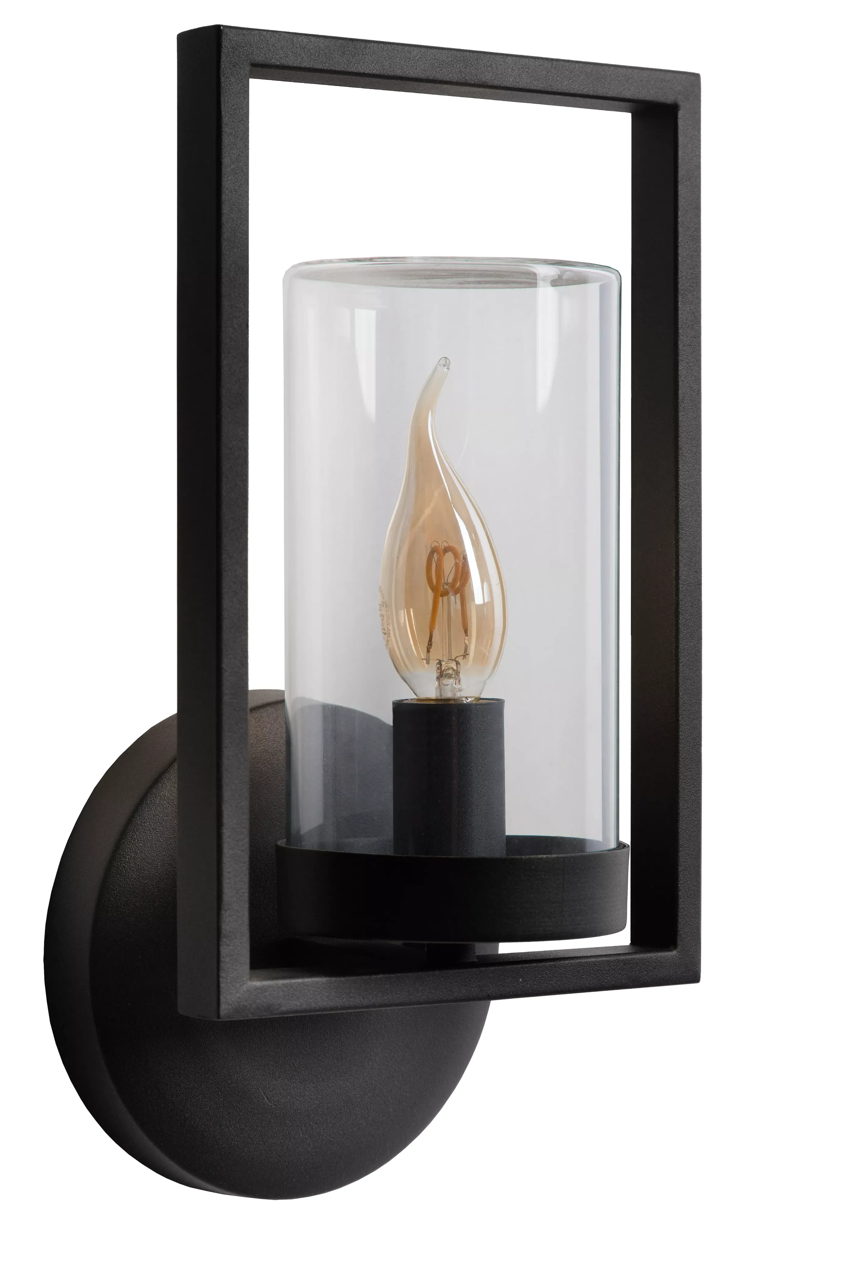 Clearance NISPEN - Wandlamp Binnen/Buiten - 1xE14 - IP44 - Zwart Wandverlichting Buiten