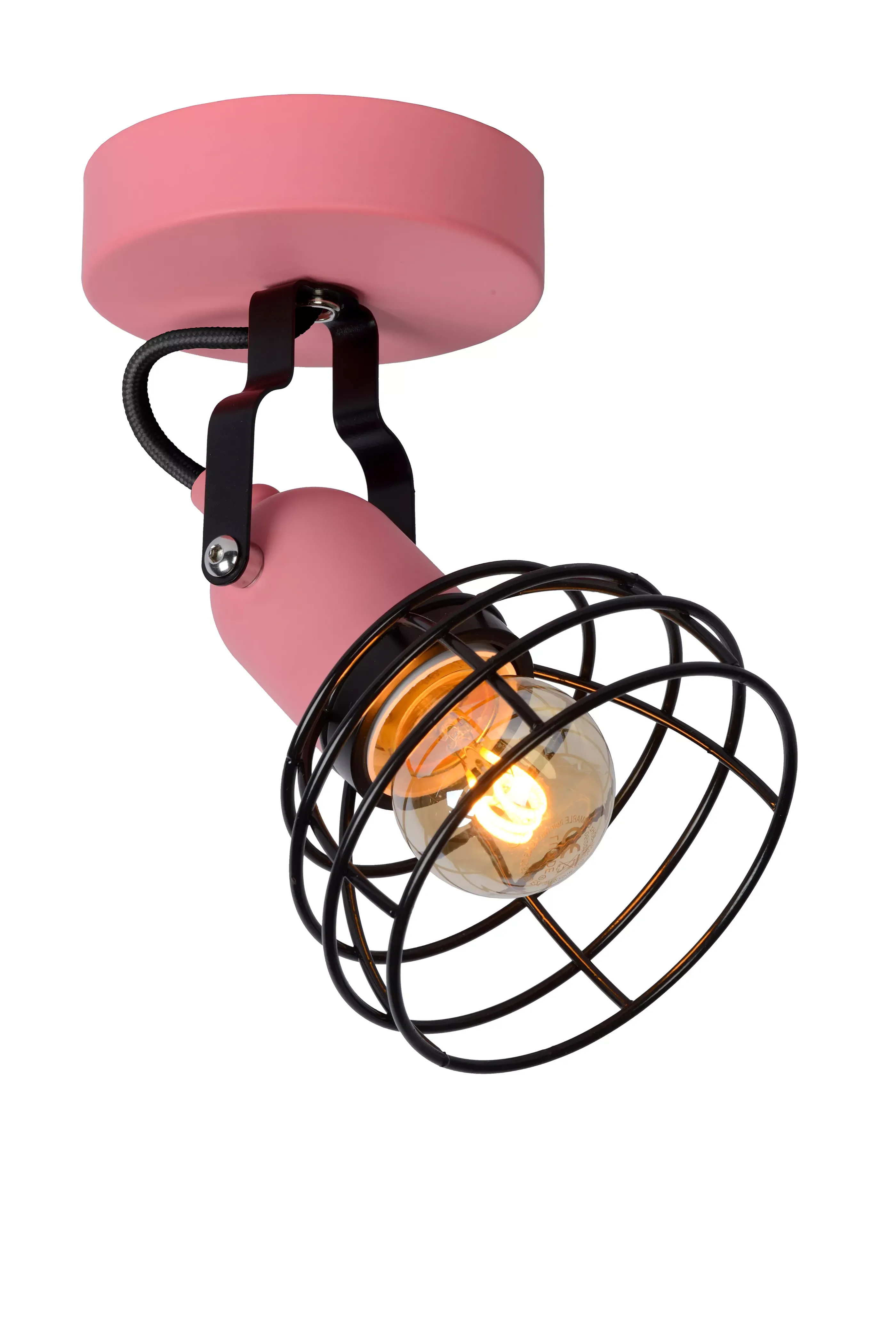 Store POLA - Plafondspot Kinderkamer - Ø 10,5 cm - 1xE27 - Roze Plafondlampen