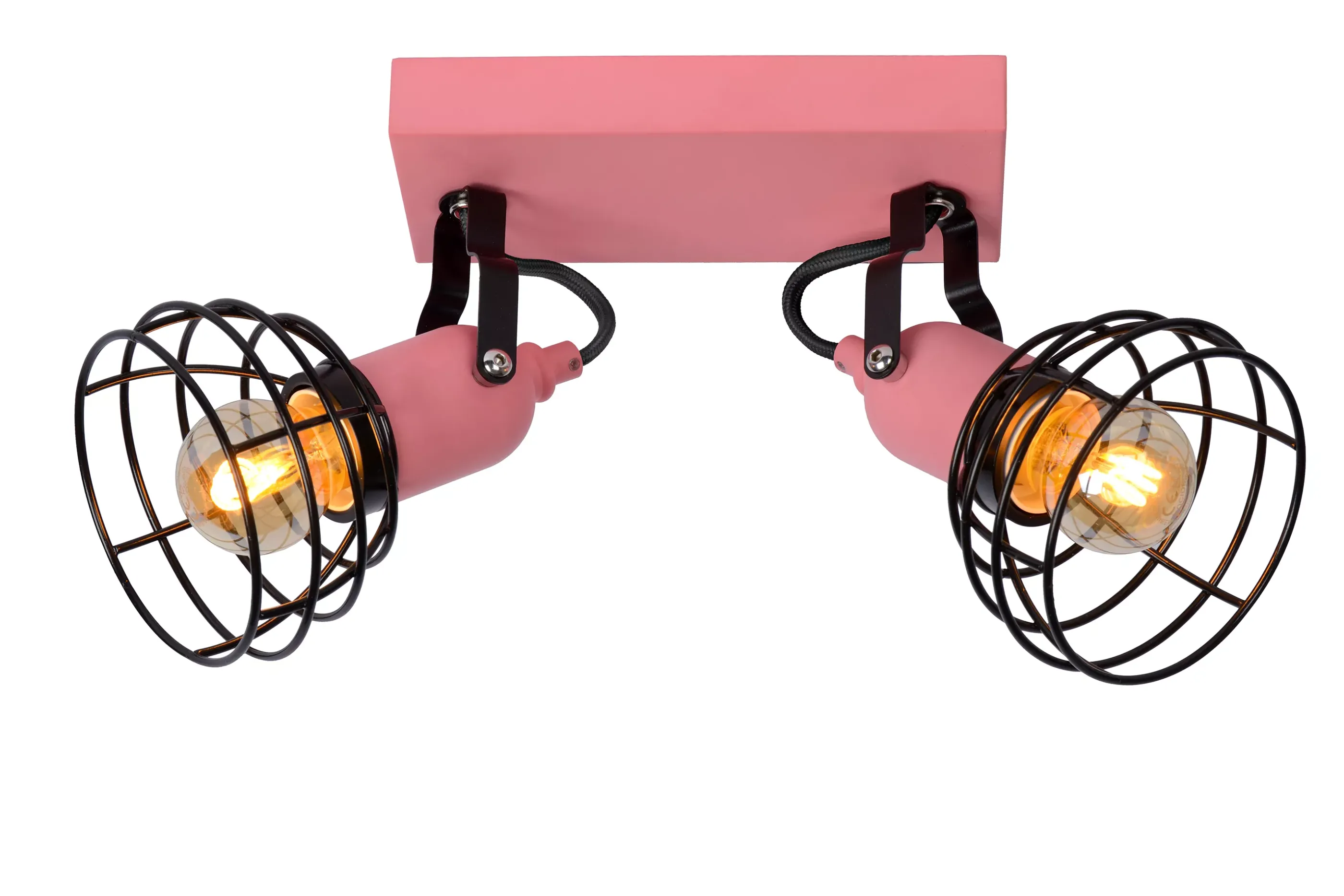 Hot POLA - Plafondspot Kinderkamer - 2xE27 - Roze Plafondlampen