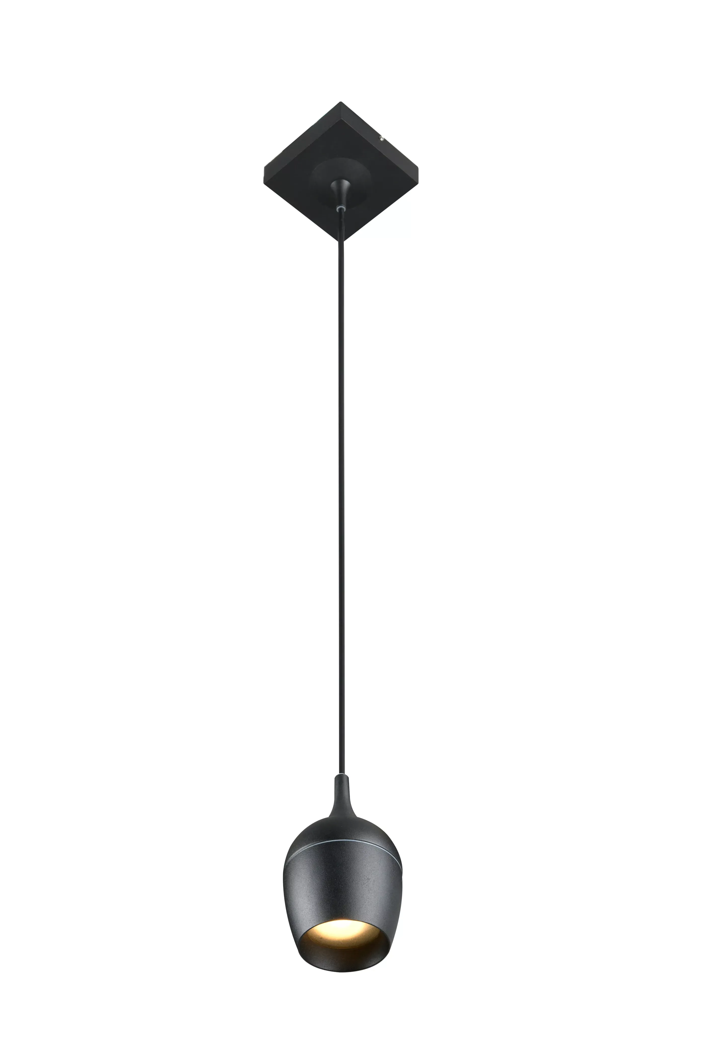 Online PRESTON - Hanglamp Badkamer - Ø 10 cm - 1xGU10 - IP44 - Zwart Hanglampen