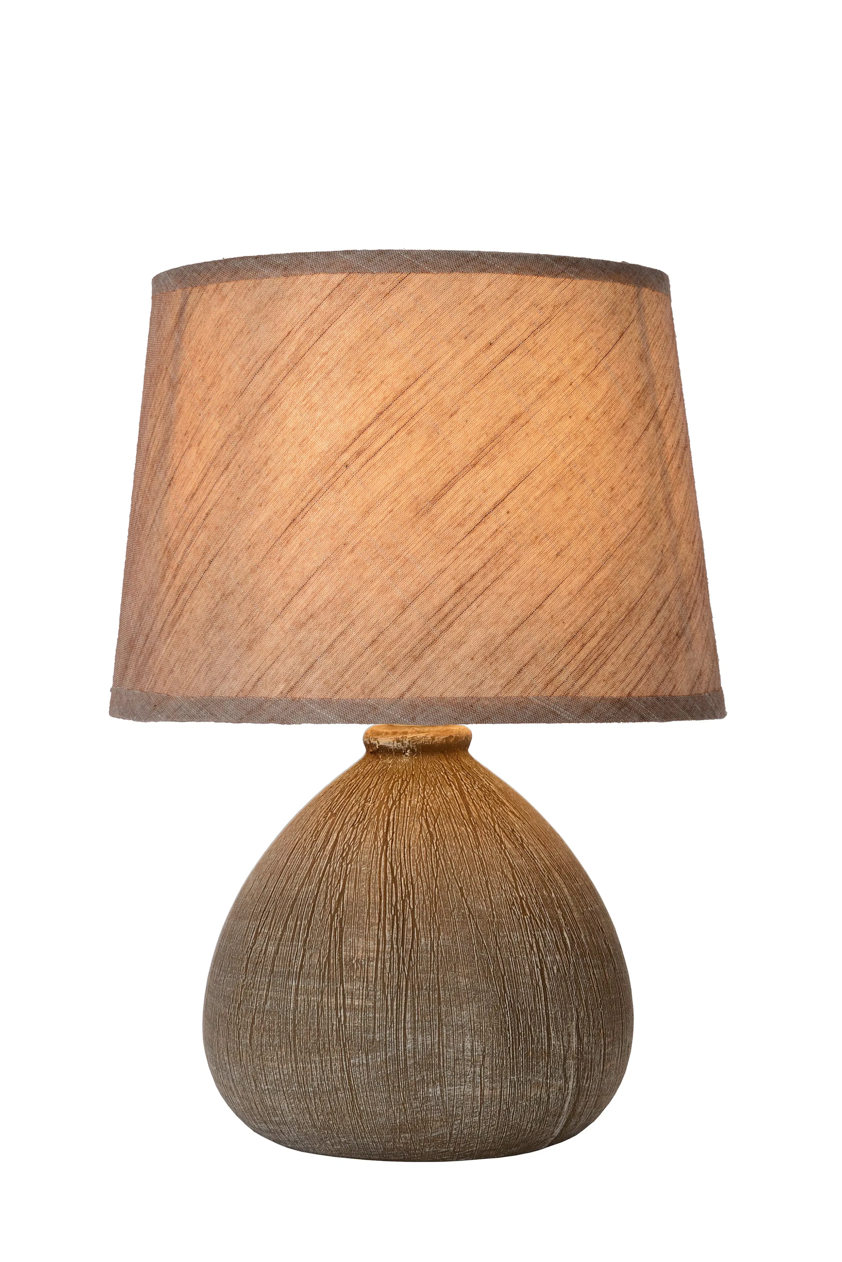 Online RAMZI - Tafellamp - Ø 18 cm - 1xE14 - Bruin Tafellampen