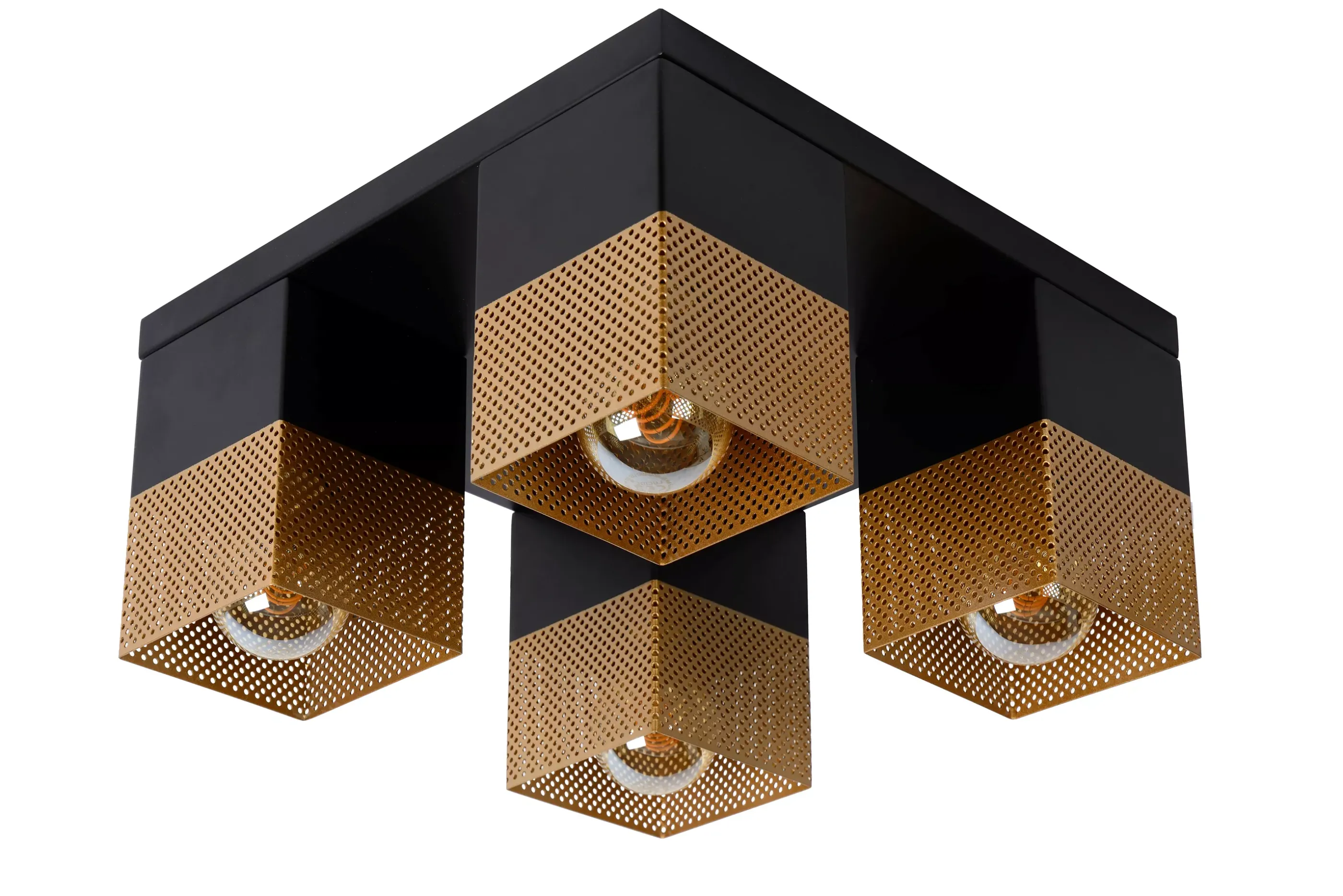 Outlet RENATE - Plafonnière - 4xE27 - Mat Goud / Messing Plafondlampen
