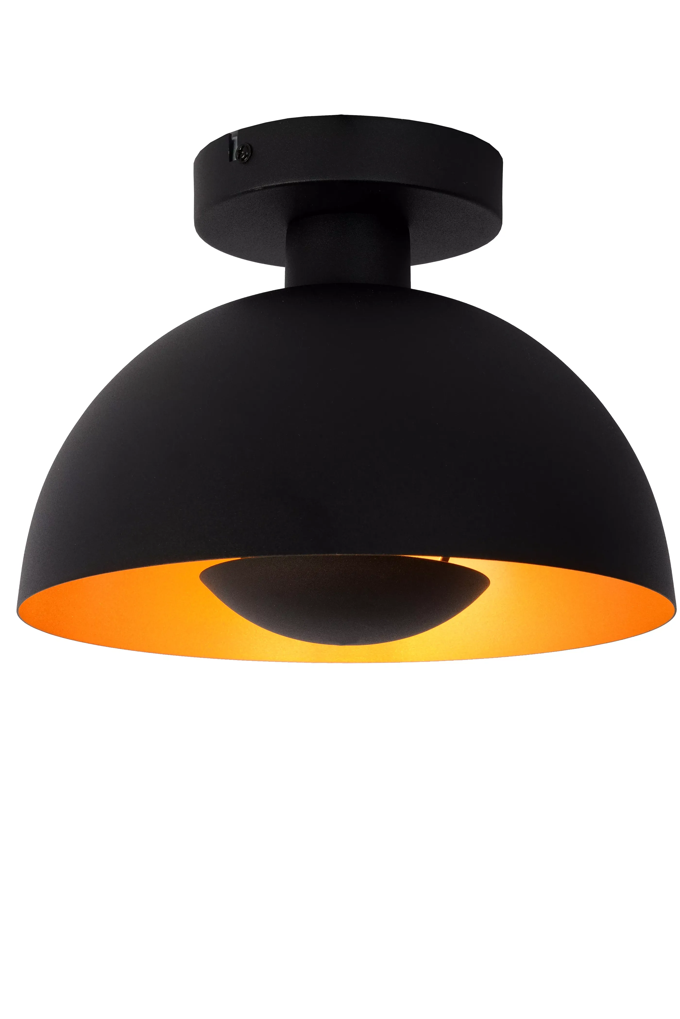 Discount SIEMON - Plafonnière - Ø 25 cm - 1xE27 - Zwart Plafondlampen