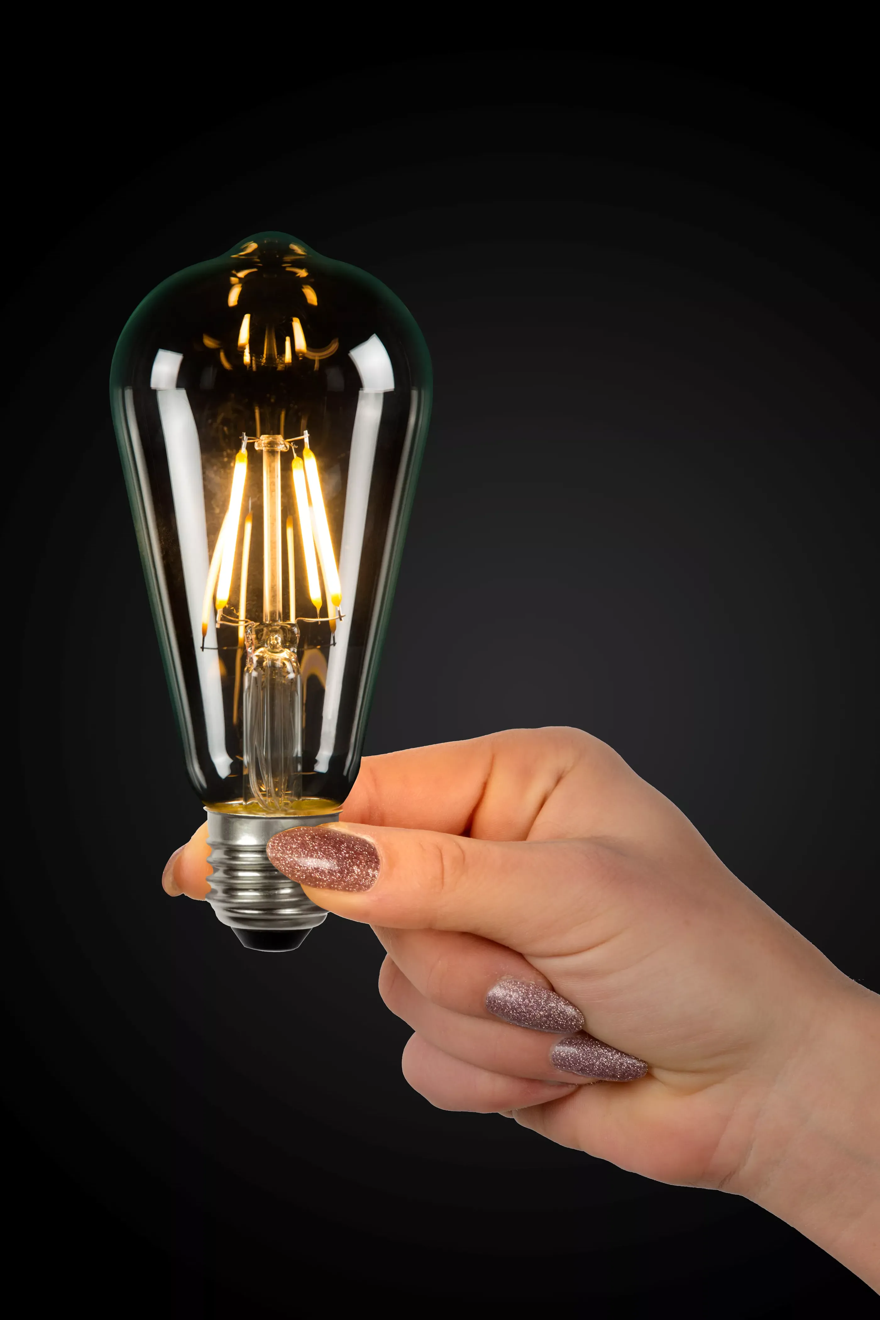 Clearance ST64 Class A - Filament lamp - Ø 6,4 cm - LED - E27 - 1x7W 2700K - Transparant Kooldraadlampen