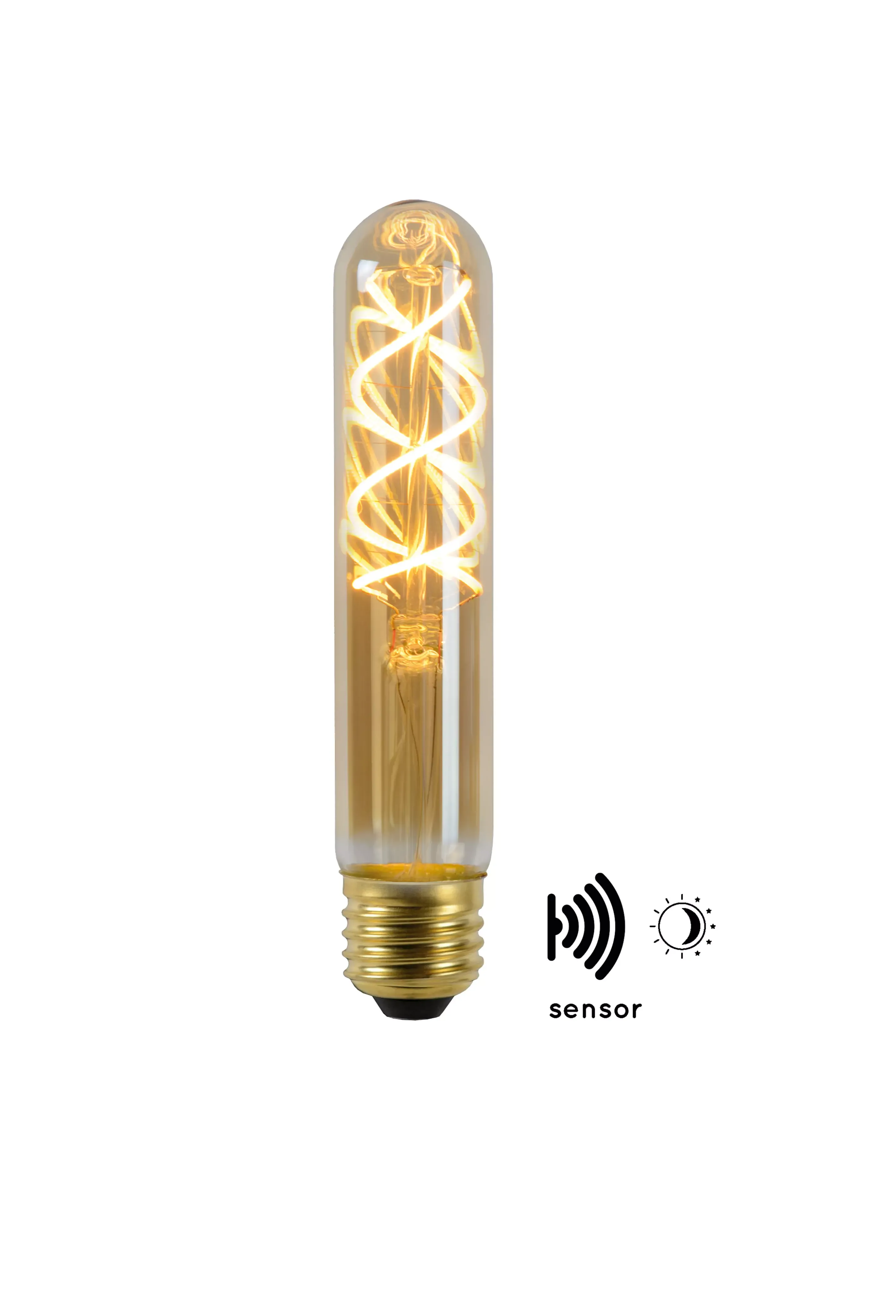 New T32 TWILIGHT SENSOR - Filament lamp - Ø 3 cm - LED - E27 - 1x4W 2200K - Dag/nacht sensor - Amber Kooldraadlampen