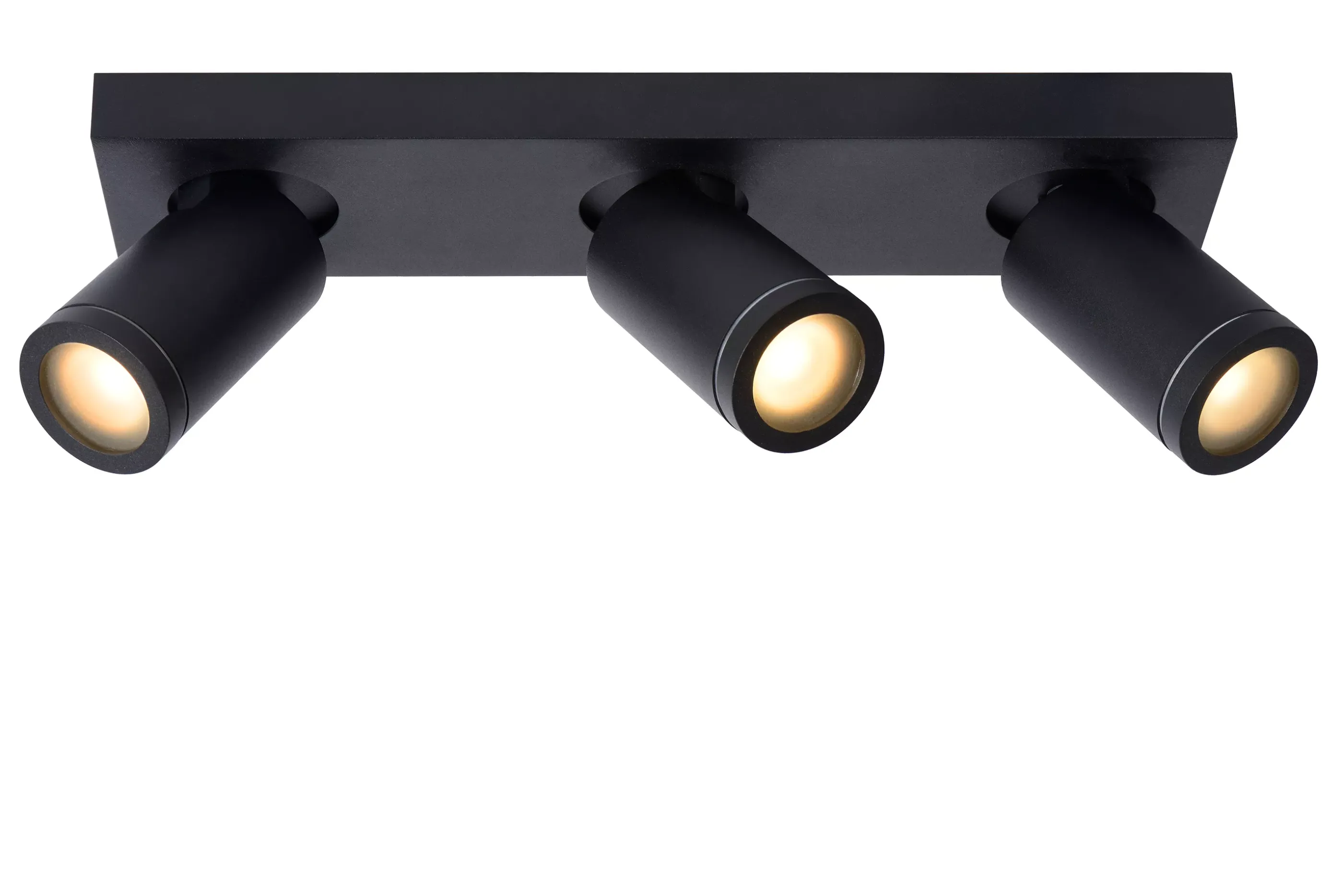 Discount TAYLOR - Plafondspot Badkamer - LED Dim to warm - GU10 - 3x5W 2200K/3000K - IP44 - Zwart Plafondlampen