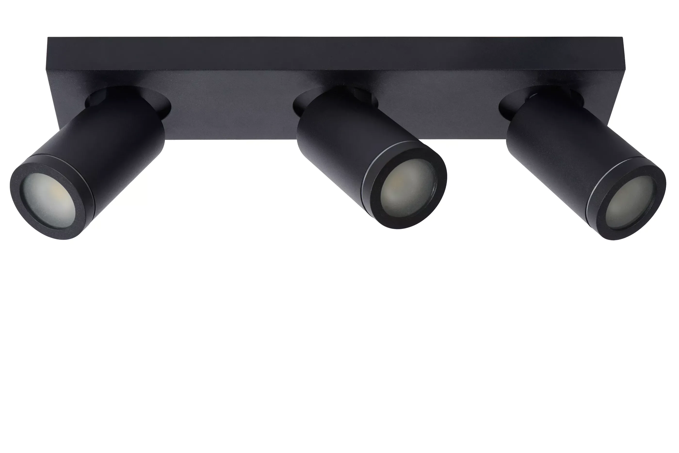 Discount TAYLOR - Plafondspot Badkamer - LED Dim to warm - GU10 - 3x5W 2200K/3000K - IP44 - Zwart Plafondlampen
