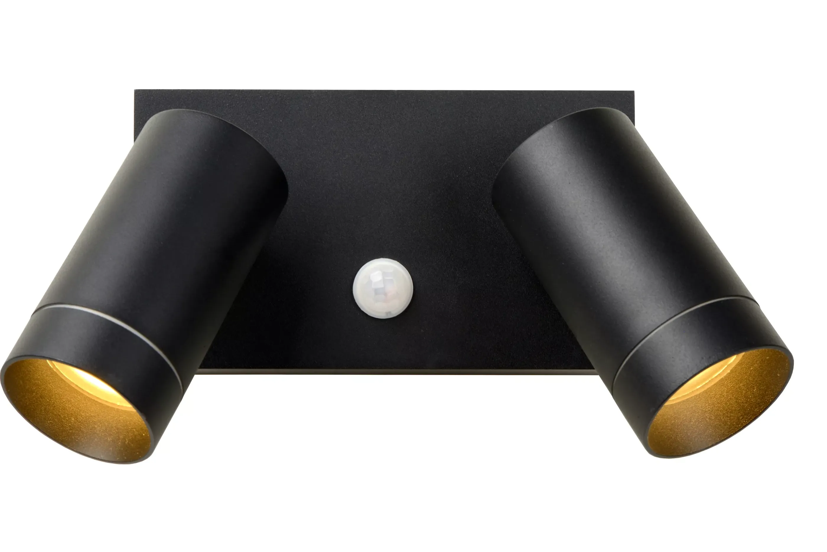 New TAYLOR - Wandspot / Wandlamp Binnen/Buiten - 2xGU10 - IP54 - Beweging & dag/nacht sensor - Zwart Wandverlichting Buiten