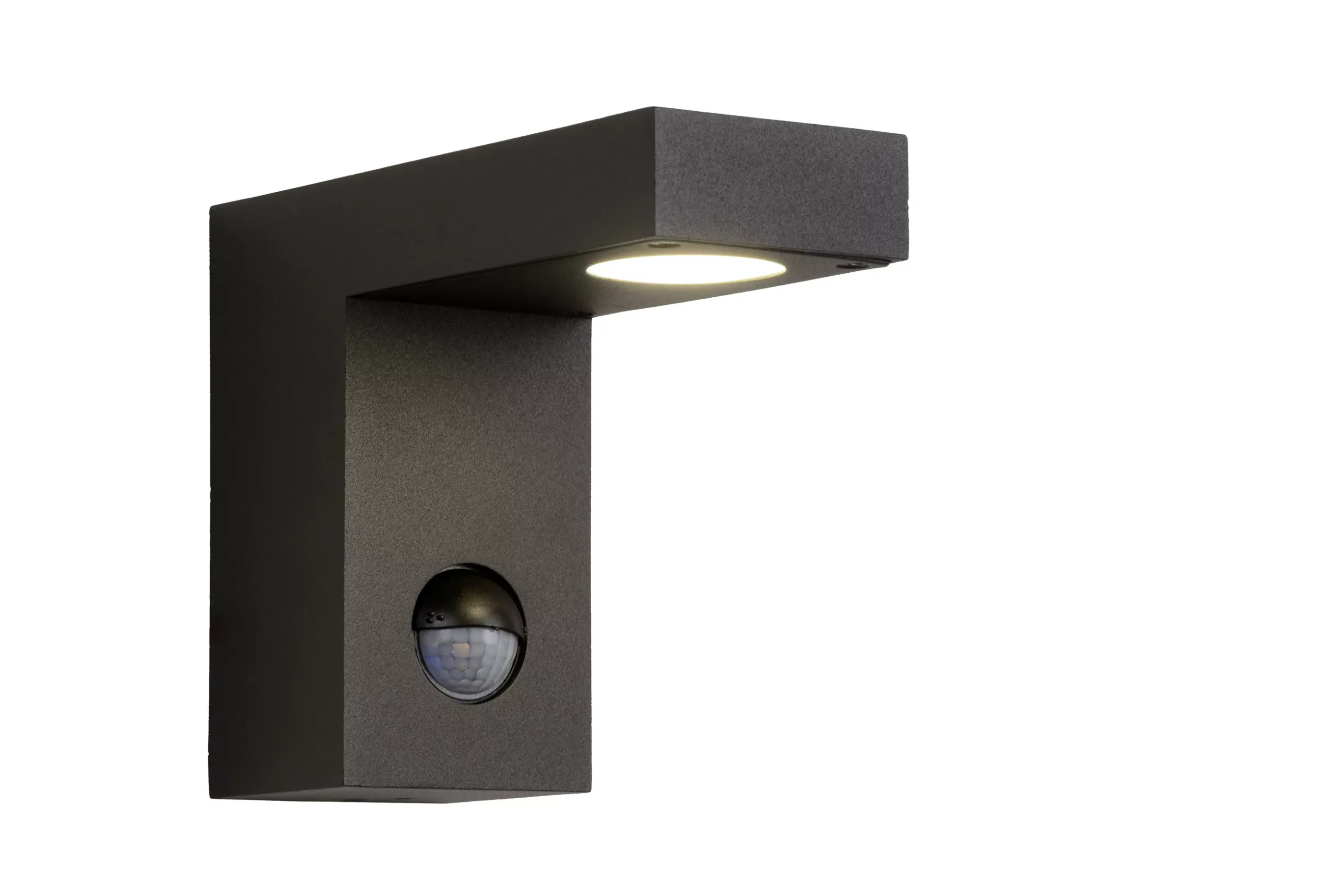 Online TEXAS-IR - Wandspot / Wandlamp Binnen/Buiten - LED - 1x7W 3000K - IP54 - Beweging & dag/nacht sensor (uitschakelbaar) - Antraciet Wandverlichting Buiten