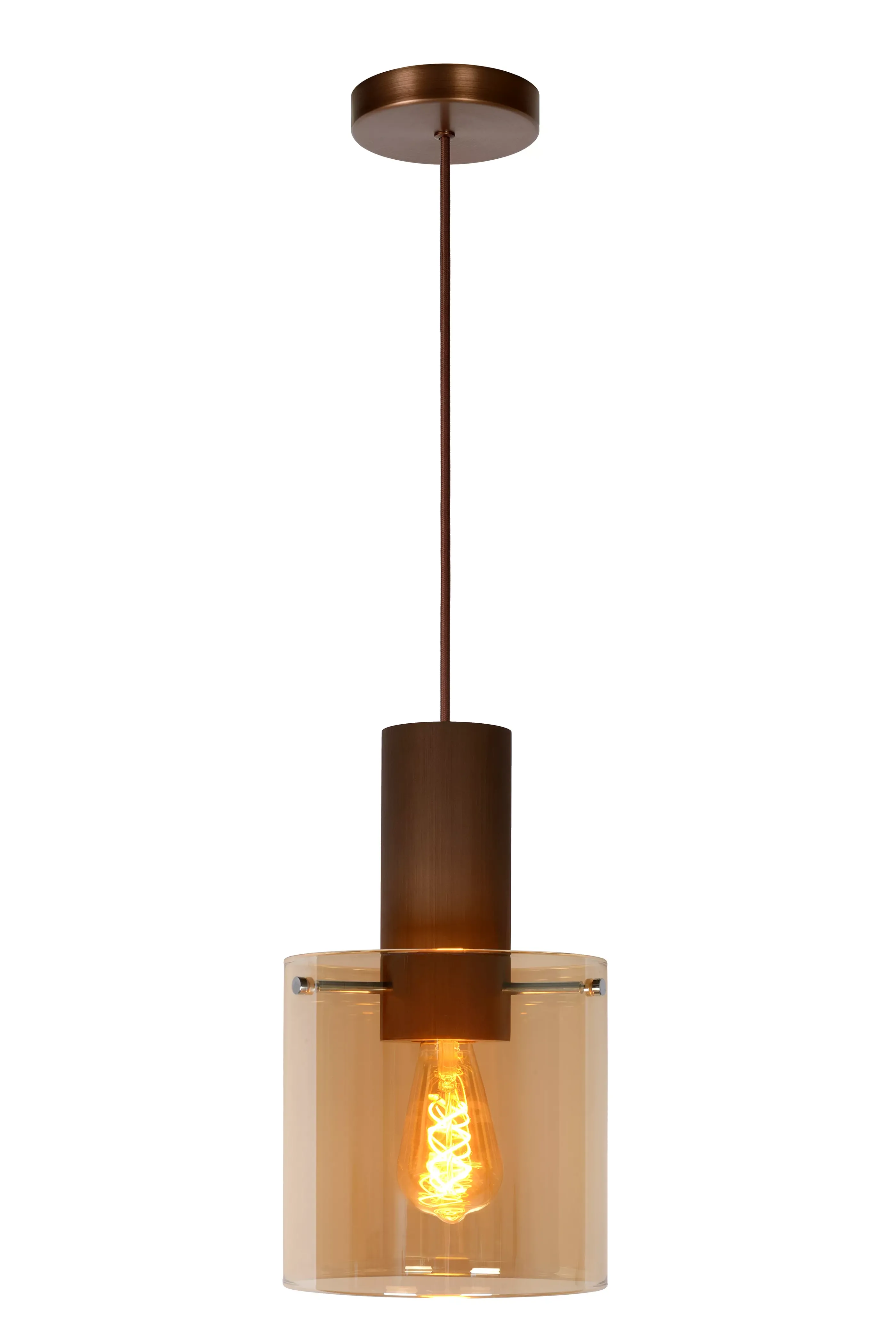Best Sale TOLEDO - Hanglamp - Ø 20 cm - 1xE27 - Amber Hanglampen