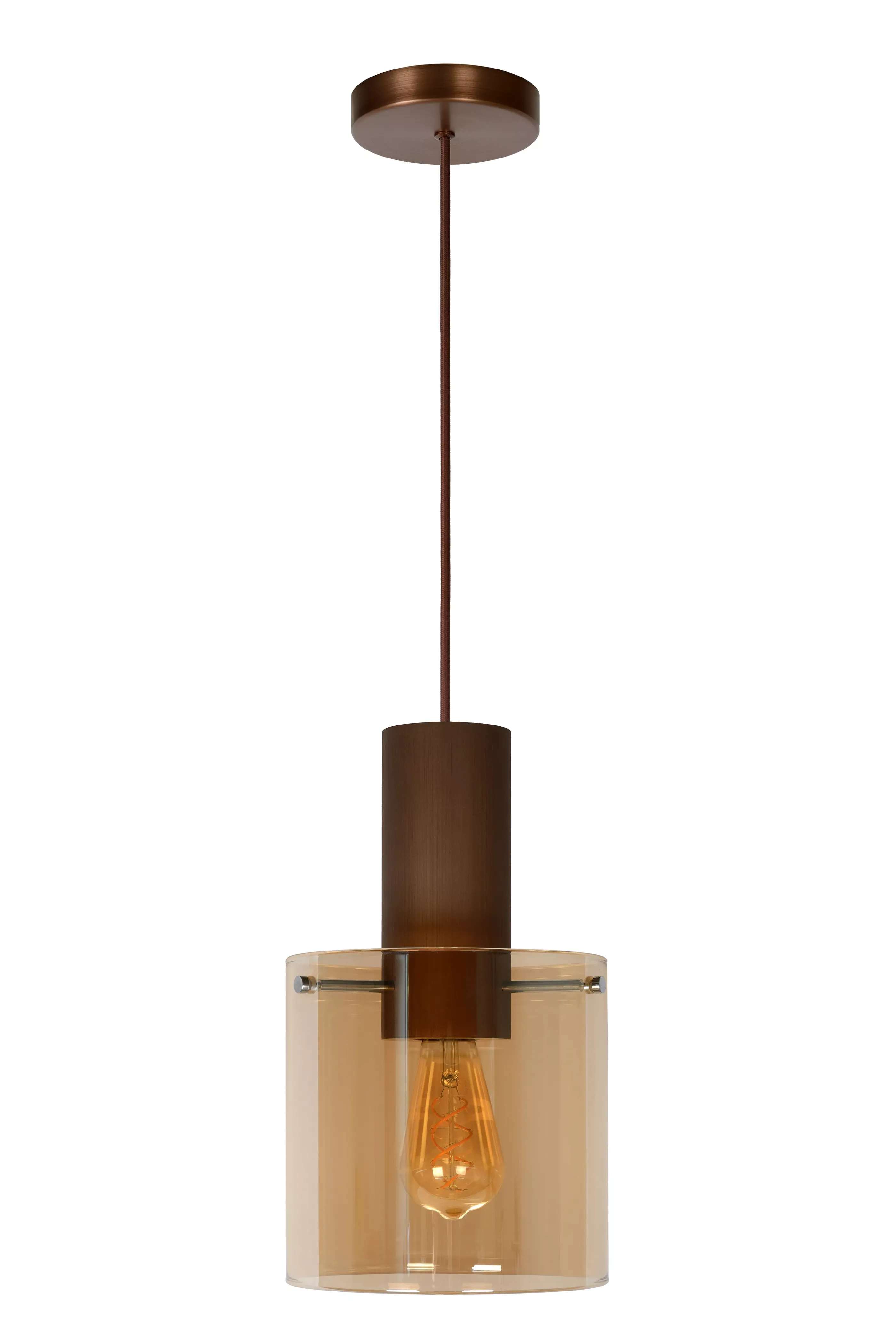 Best Sale TOLEDO - Hanglamp - Ø 20 cm - 1xE27 - Amber Hanglampen