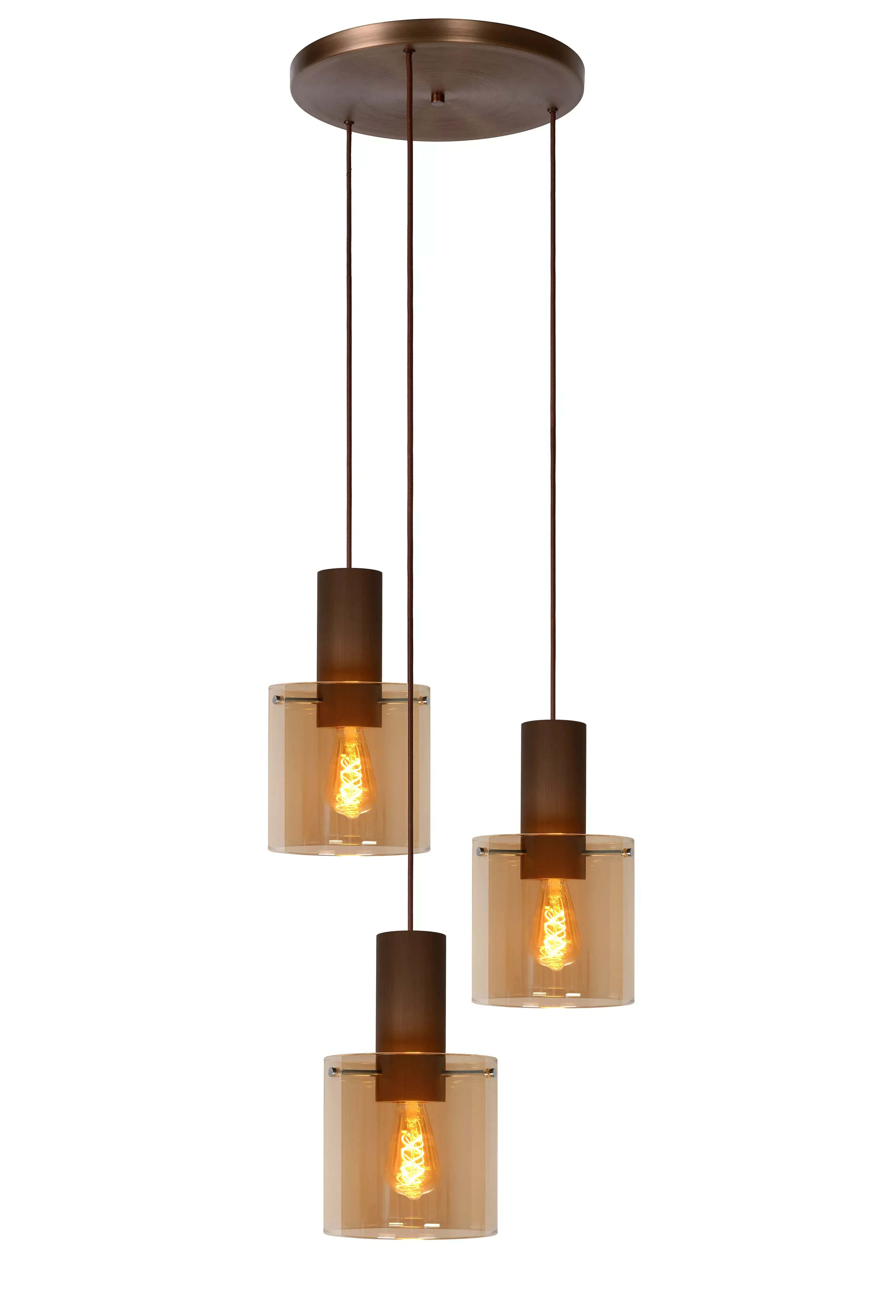 Online TOLEDO - Hanglamp - 3xE27 - Amber Hanglampen