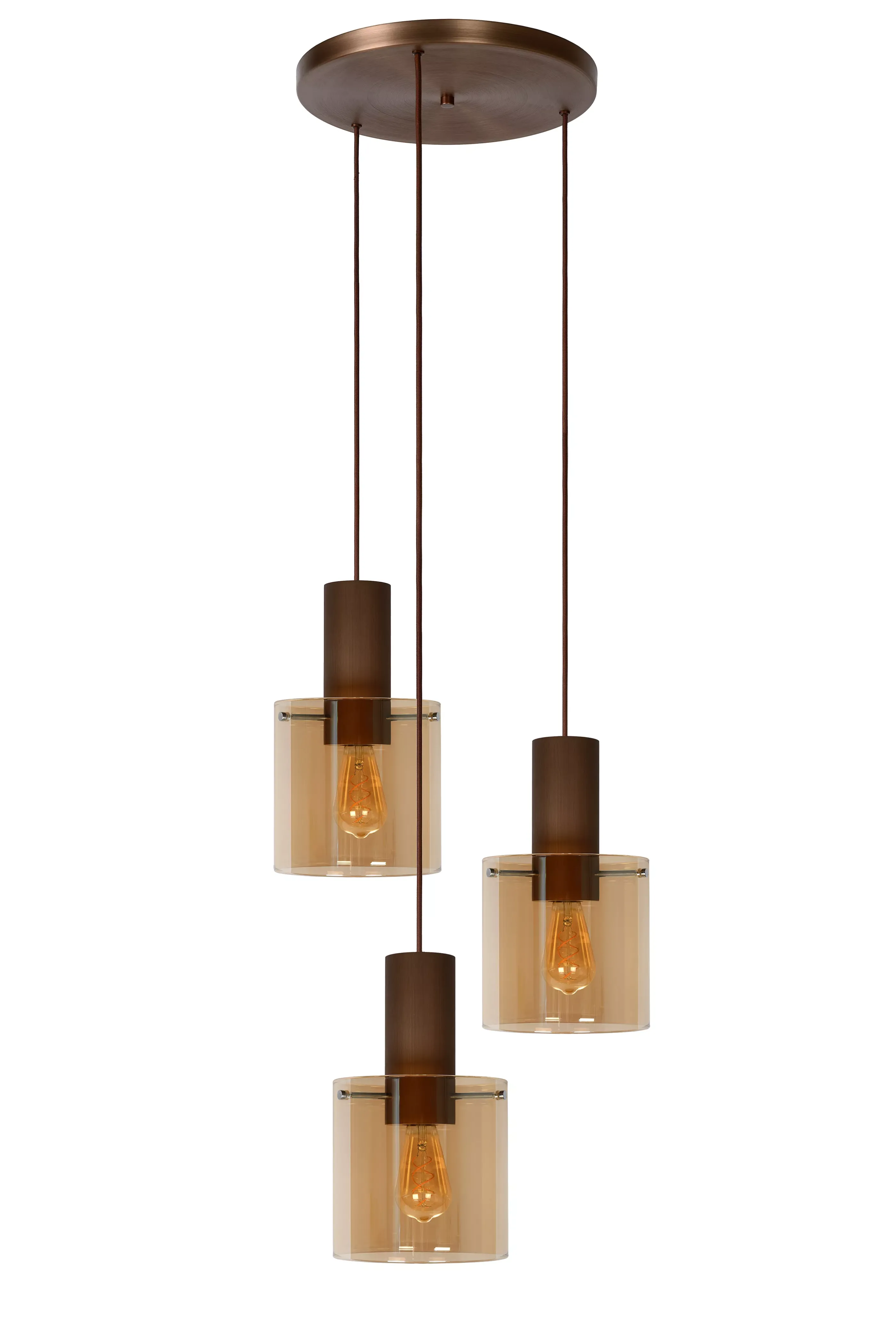 Online TOLEDO - Hanglamp - 3xE27 - Amber Hanglampen