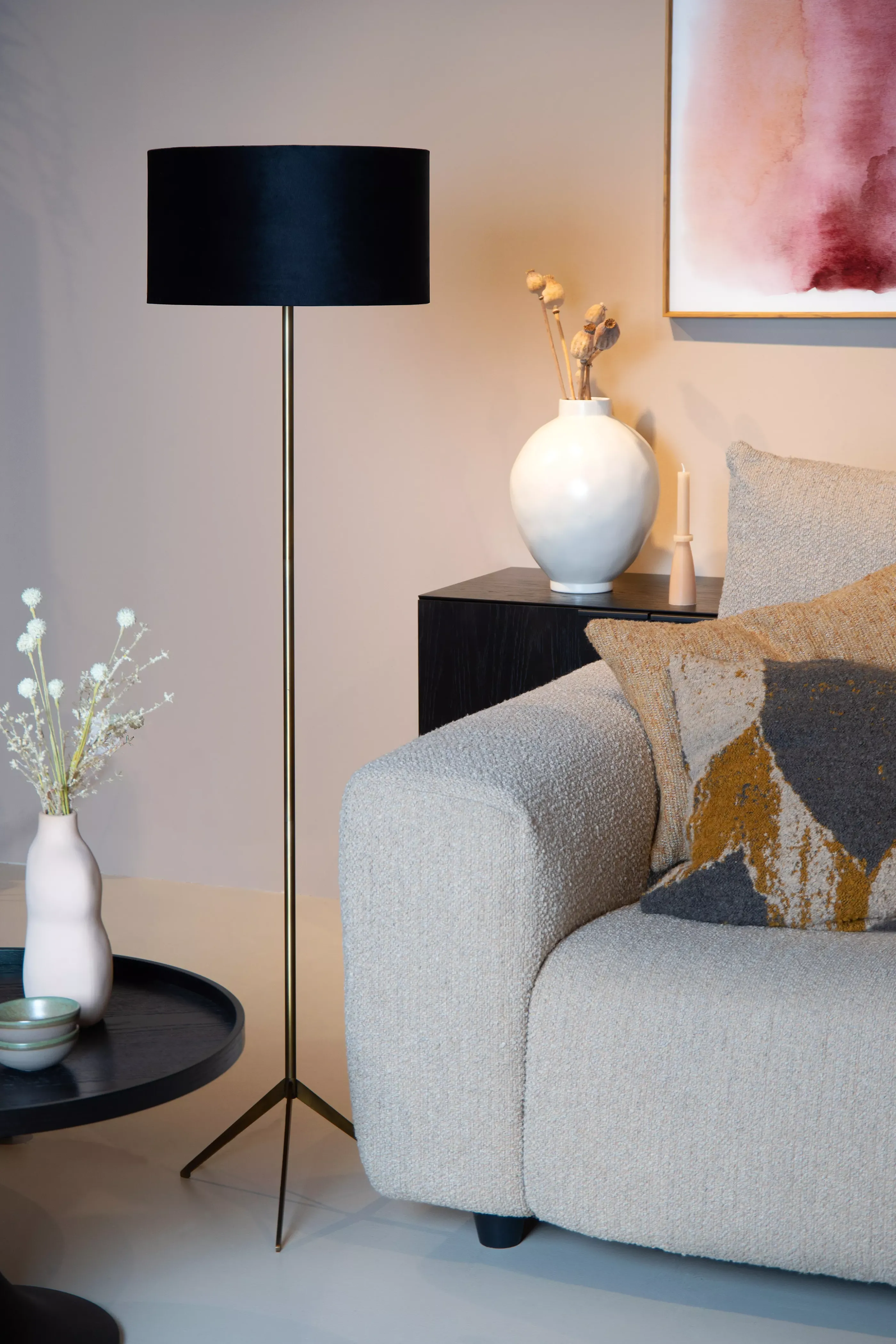 Shop TONDO - Vloerlamp - Ø 38 cm - 1xE27 - Mat Goud / Messing Staande Lampen