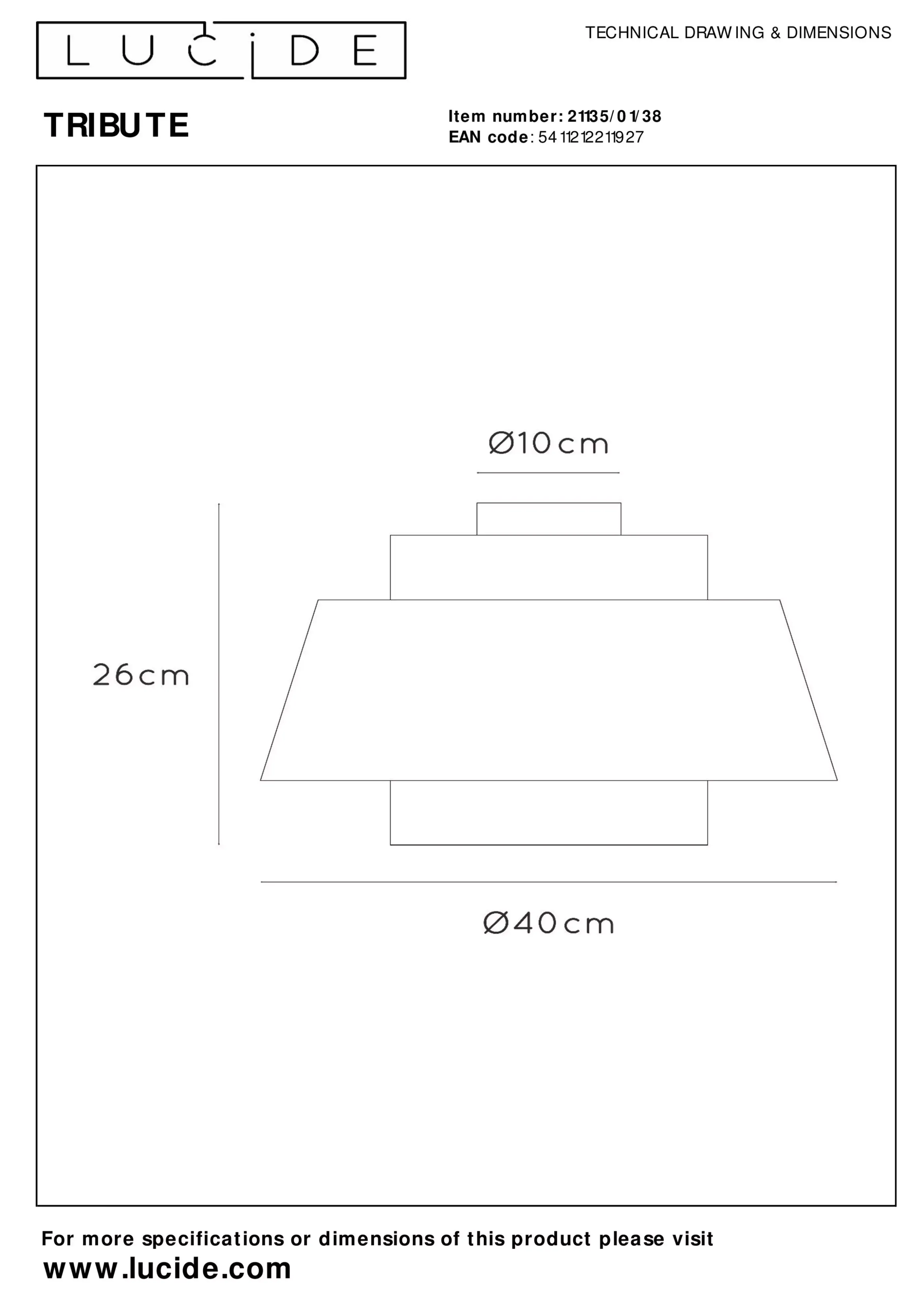 Outlet TRIBUTE - Plafonnière - Ø 40 cm - 1xE27 - Beige Plafondlampen