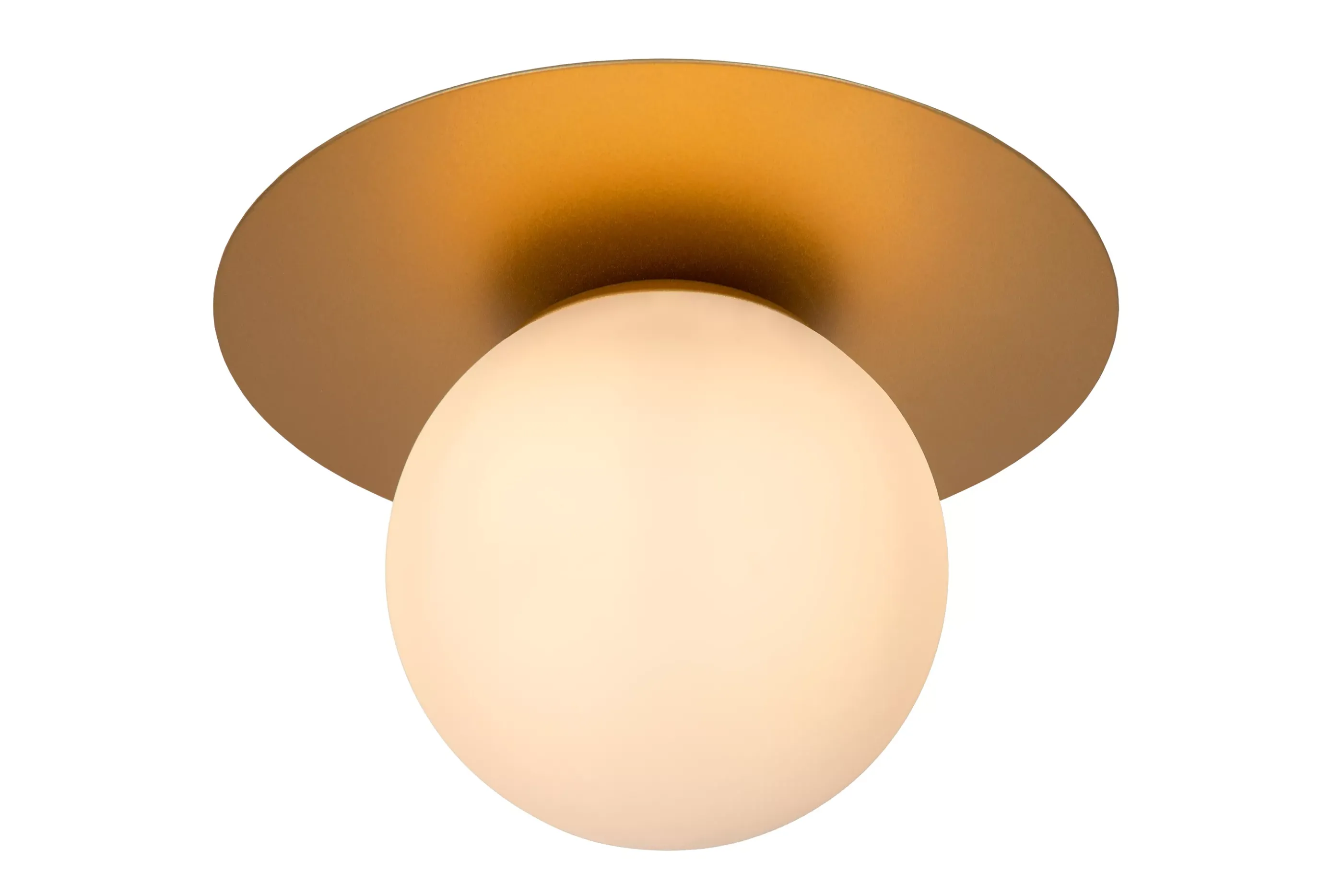 Outlet TRICIA - Plafonnière - Ø 25 cm - 1xE27 - Mat Goud / Messing Plafondlampen