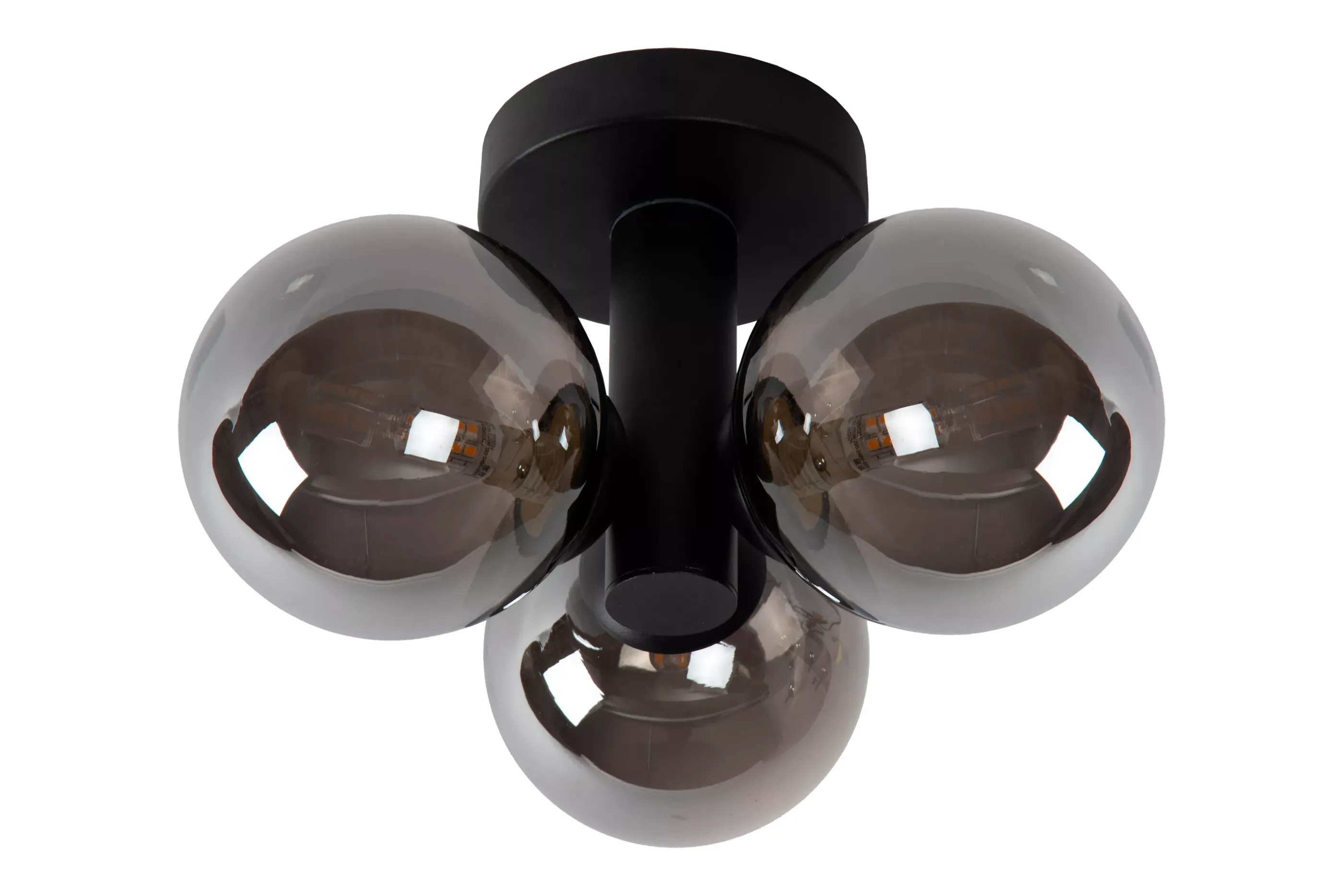 Shop TRUDY - Plafonnière Badkamer - Ø 28 cm - 3xG9 - IP44 - Zwart Plafondlampen