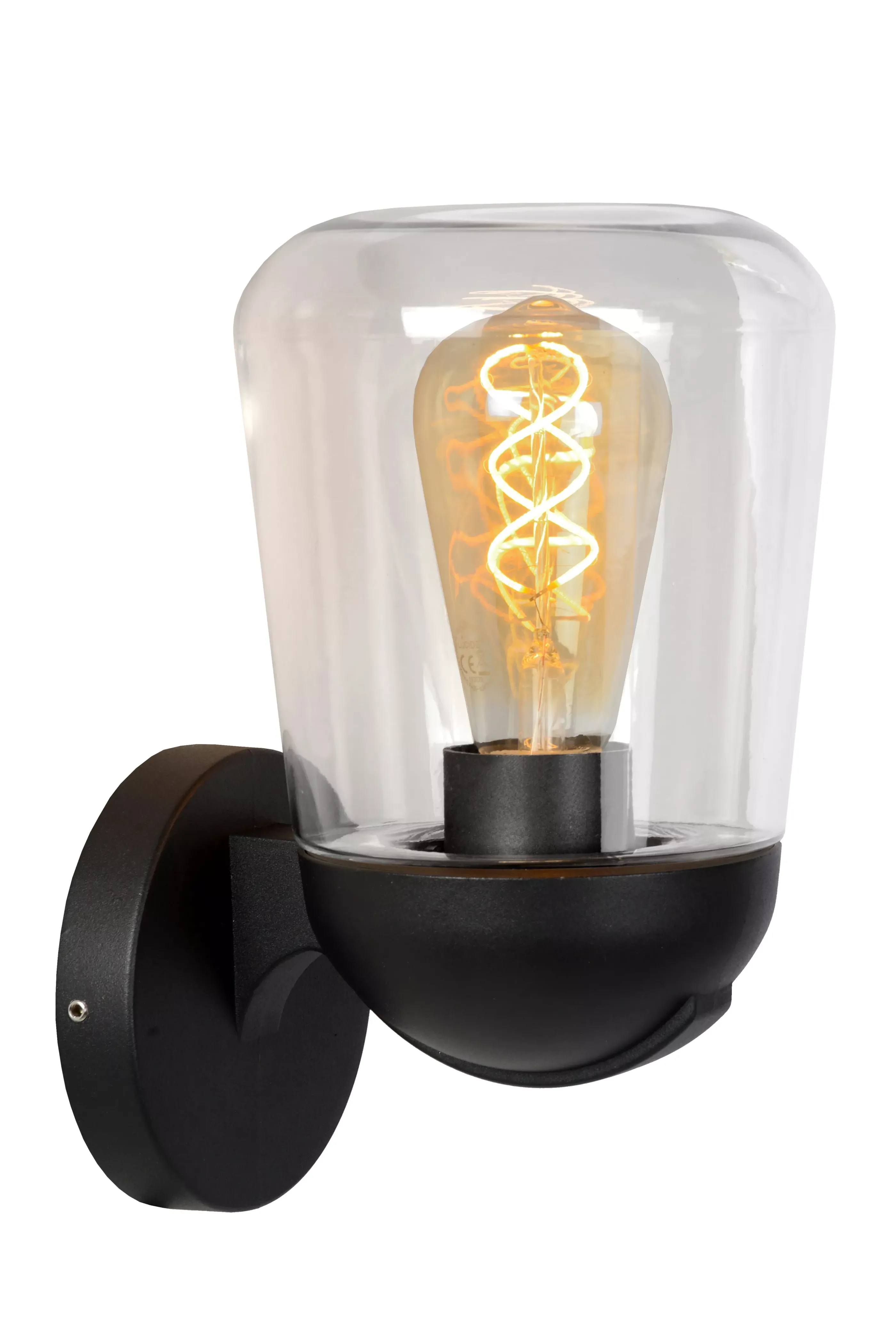 New TULSA - Wandlamp Binnen/Buiten - 1xE27 - IP44 - Zwart Wandverlichting Buiten
