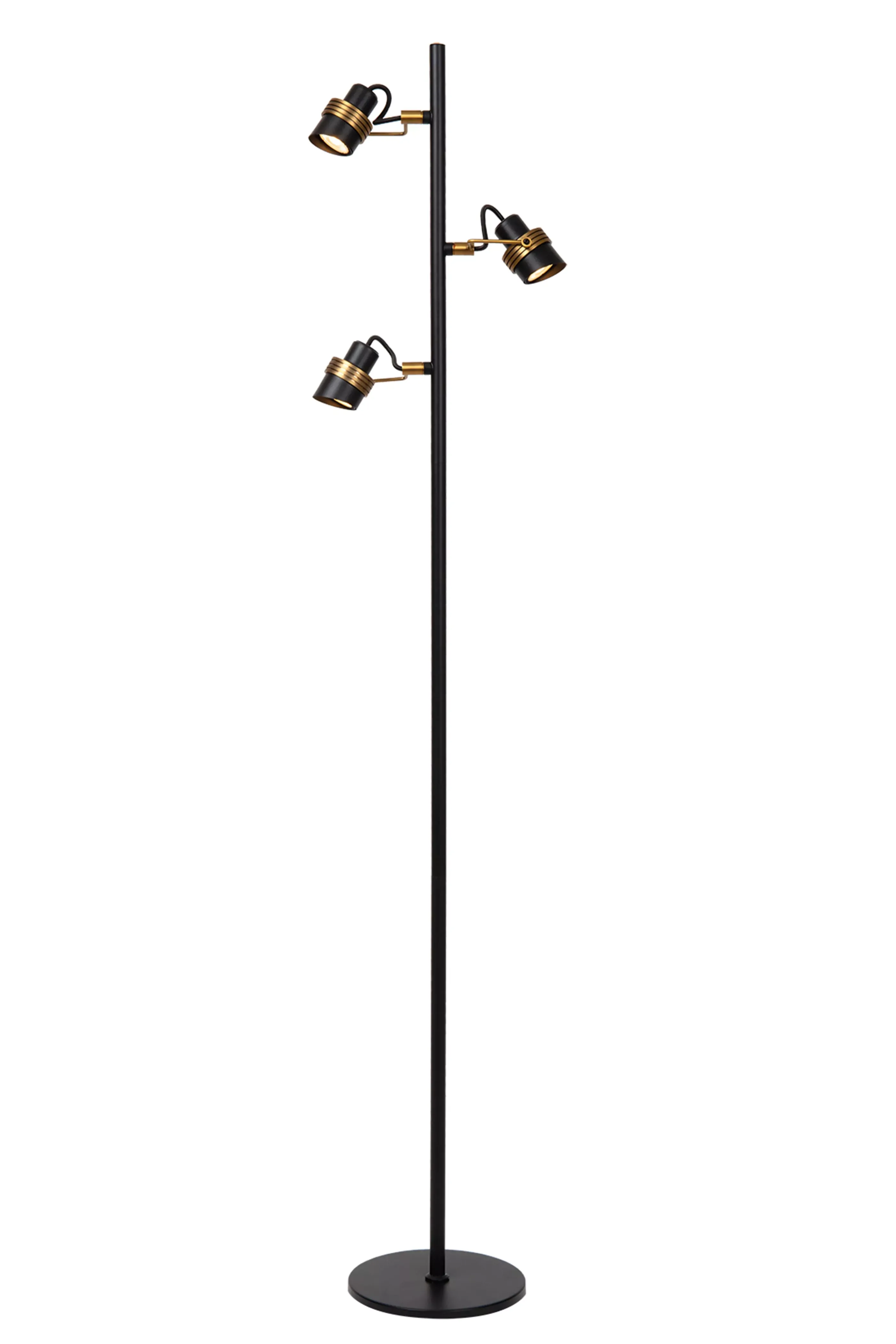 Discount TUNDRAN - Vloerlamp - 3xGU10 - Zwart Staande Lampen