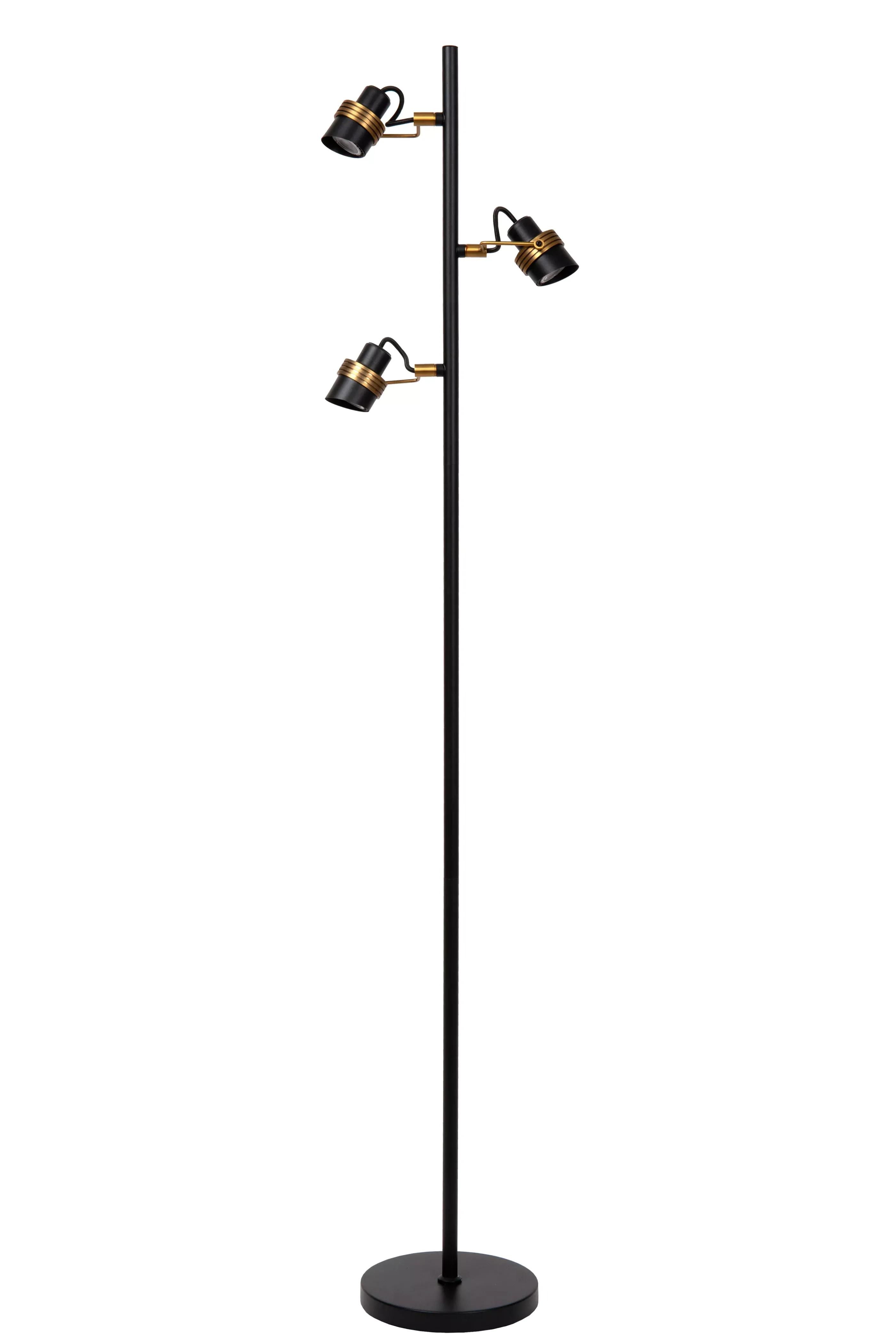 Discount TUNDRAN - Vloerlamp - 3xGU10 - Zwart Staande Lampen