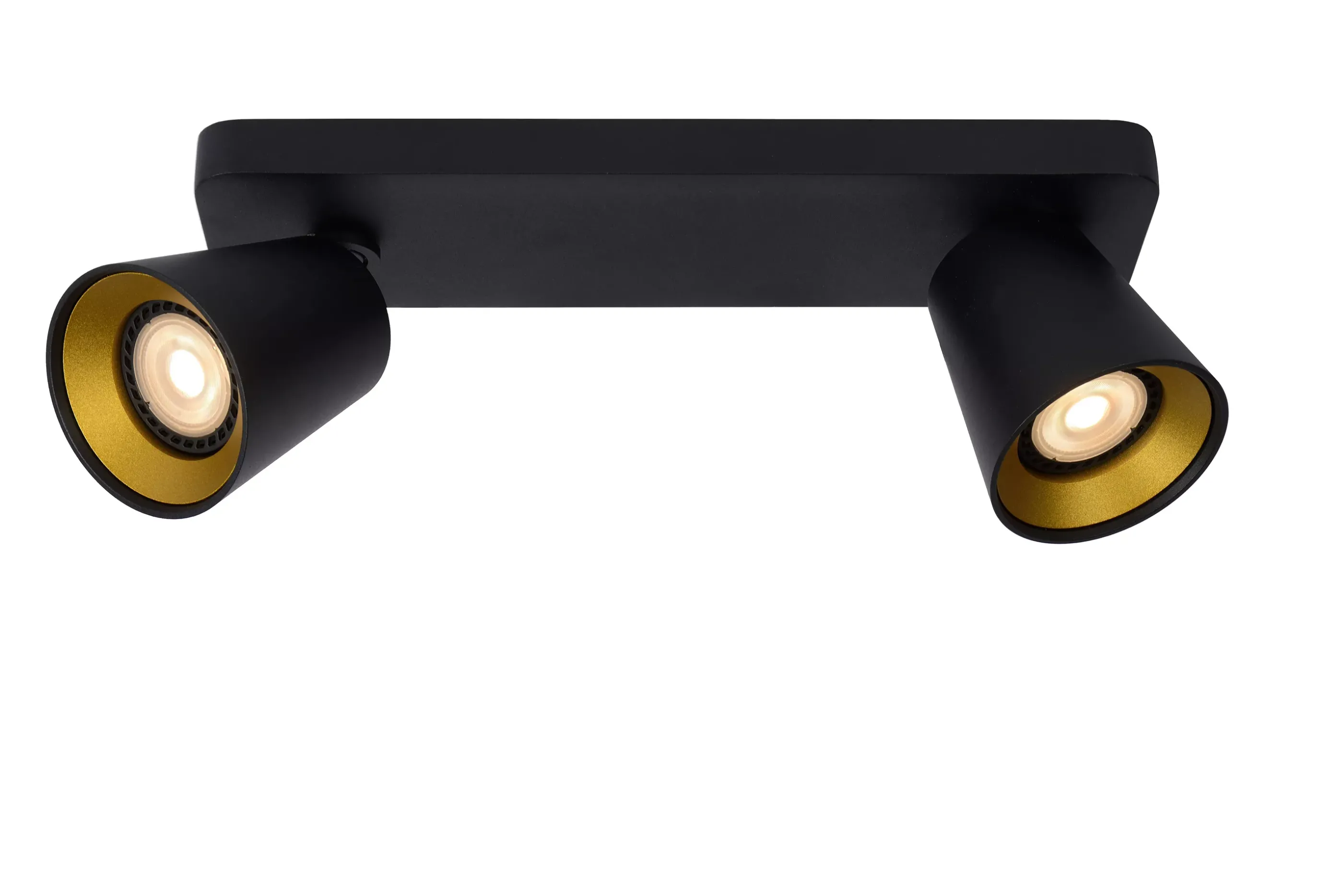 Clearance TURNON - Plafondspot - LED Dim to warm - GU10 - 2x5W 2200K/3000K - Zwart Plafondlampen