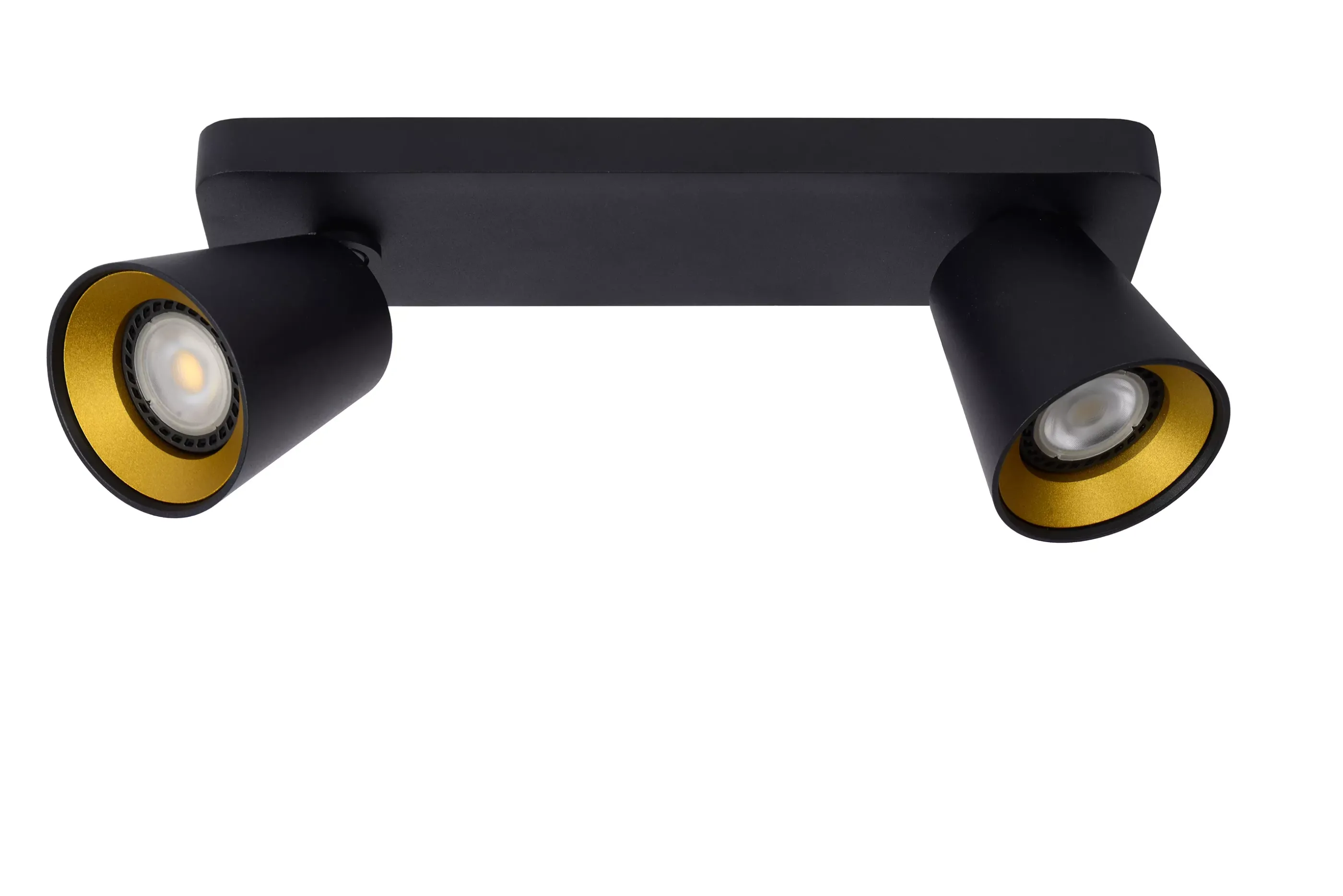 Clearance TURNON - Plafondspot - LED Dim to warm - GU10 - 2x5W 2200K/3000K - Zwart Plafondlampen